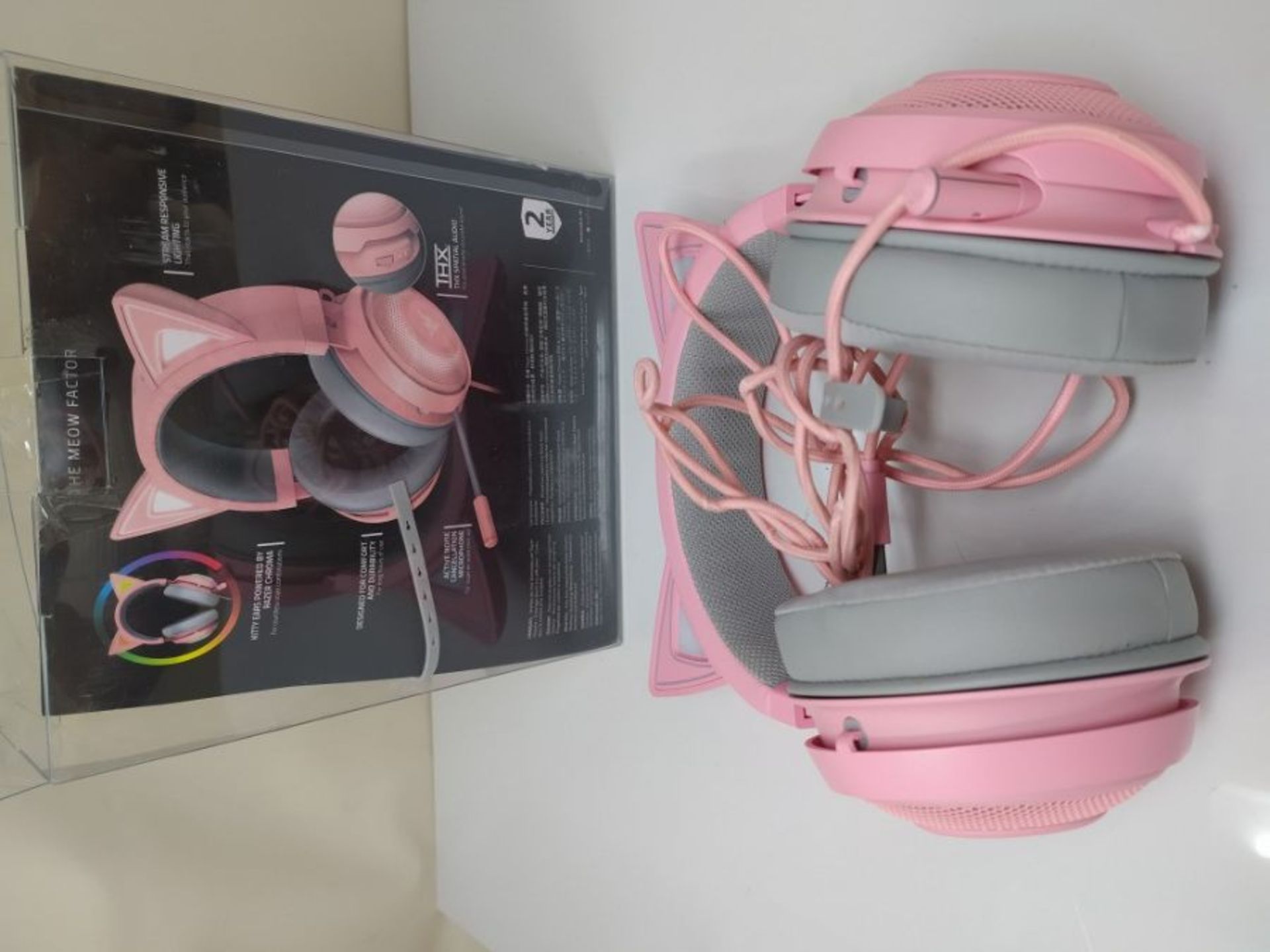 RRP £119.00 Razer Kraken Kitty - Gaming Headset (The Cat Ear Headset with RGB Chroma Lighting, Mic - Image 2 of 2