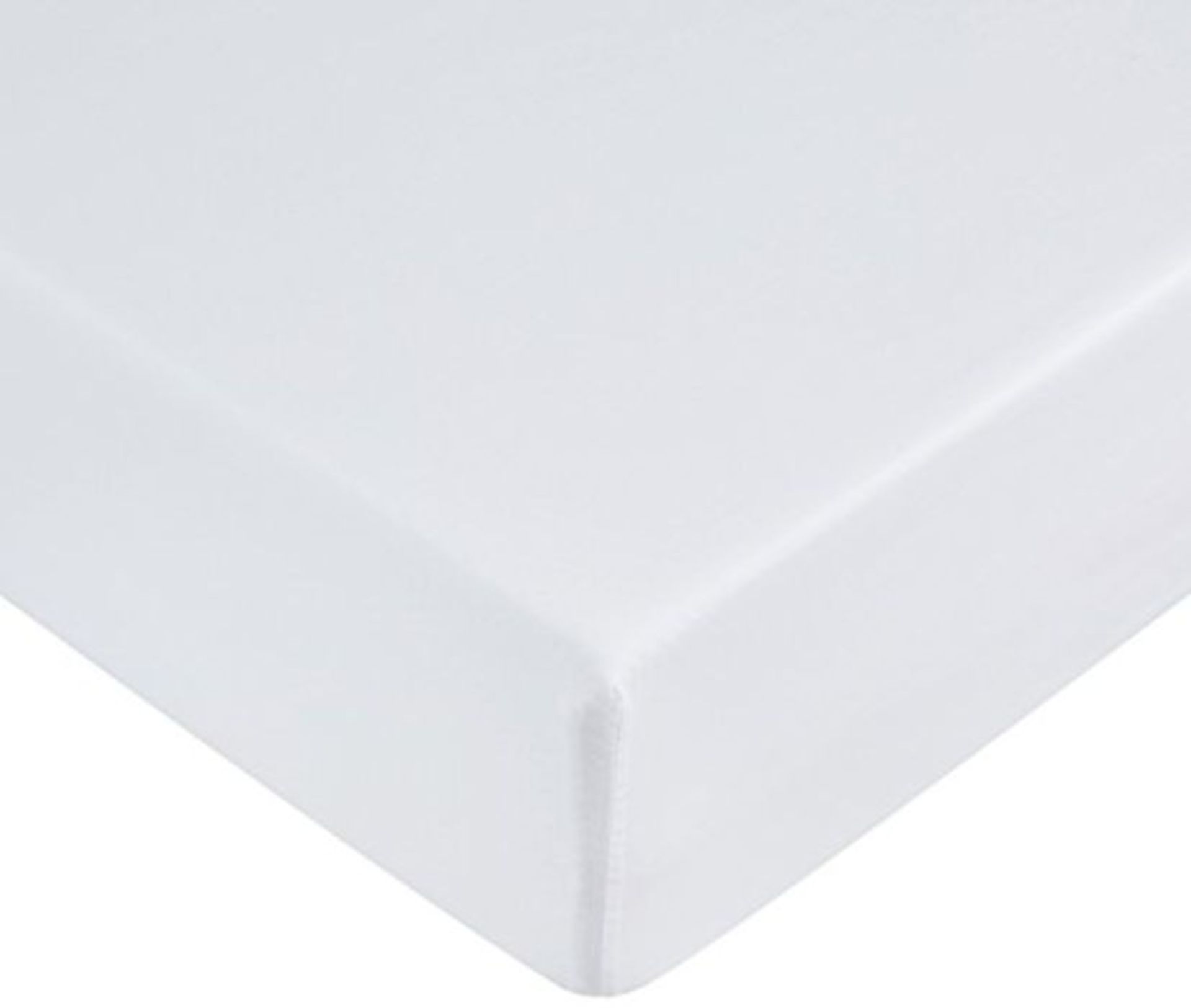 Amazon Basics Microfibre Fitted Sheet, Double, Bright White