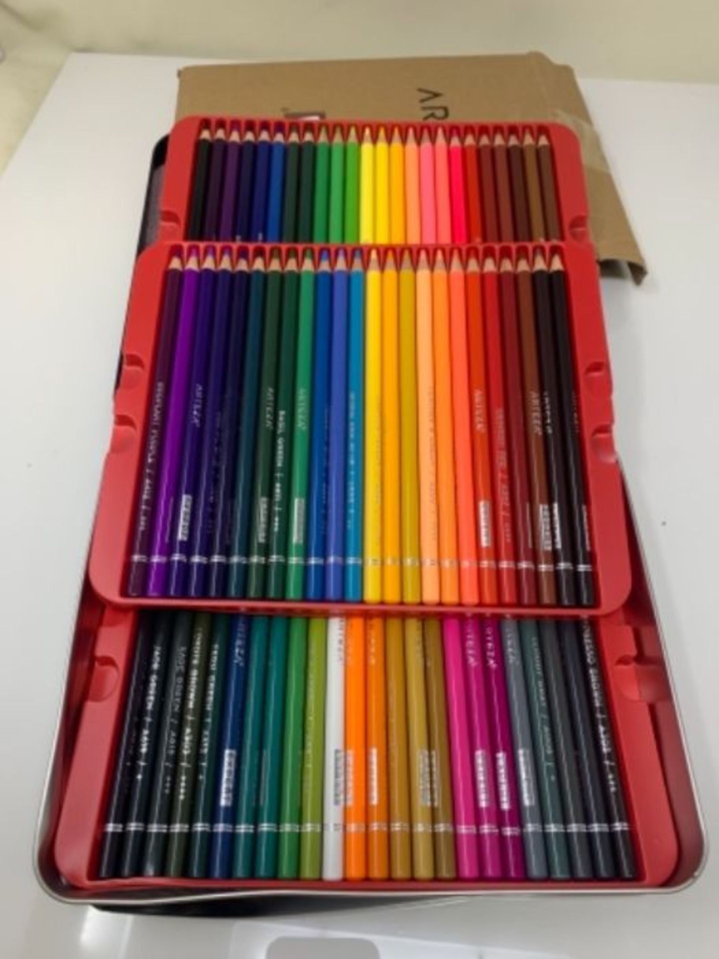 Arteza Colouring Pencils, Professional Set of 72 Colours in a Tin Box, Soft Wax-Based - Image 3 of 3