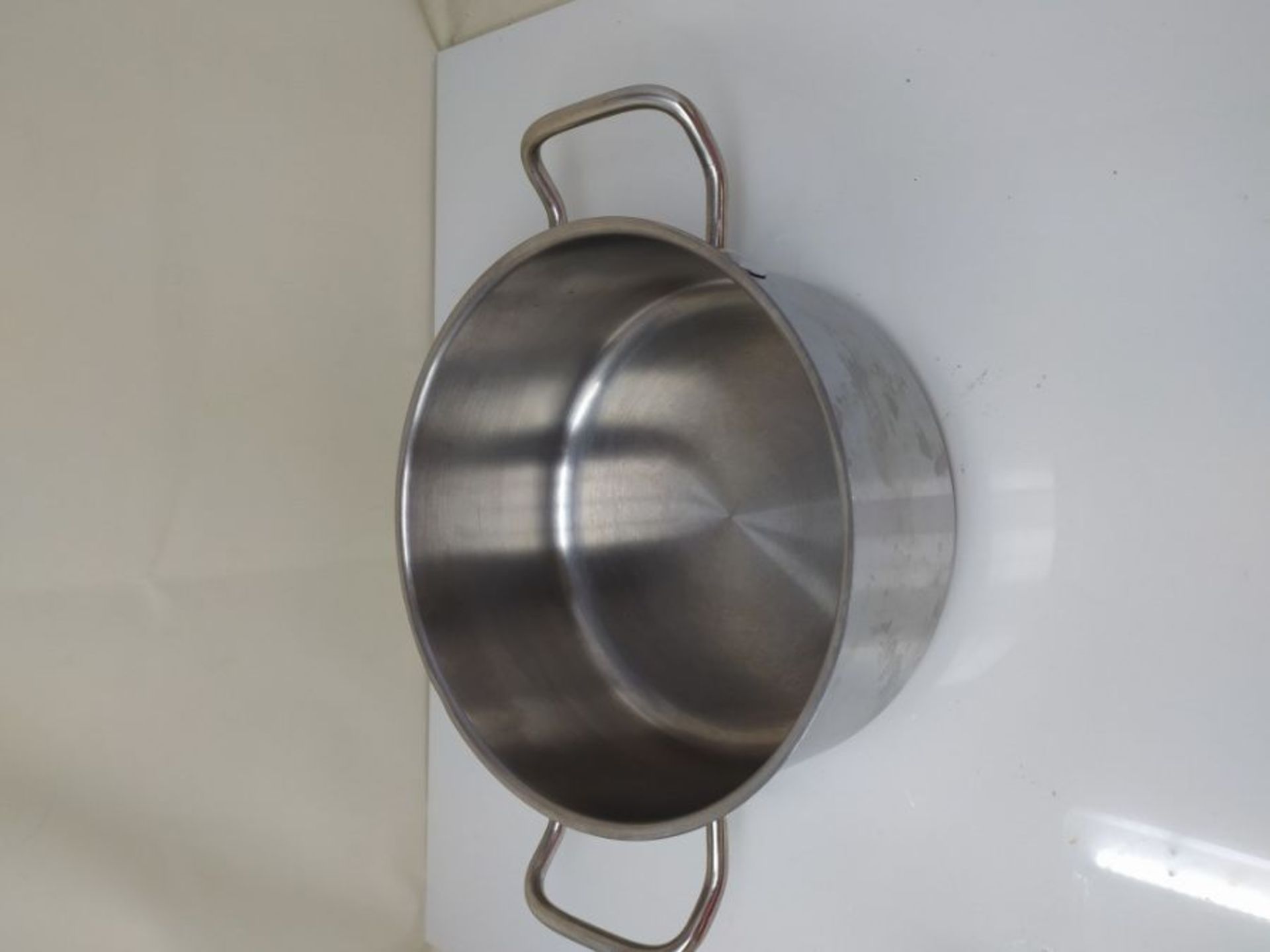 Vogue Casserole Pan 240mm Stainless Steel Pot Kitchen Cookware Induction - Image 2 of 2