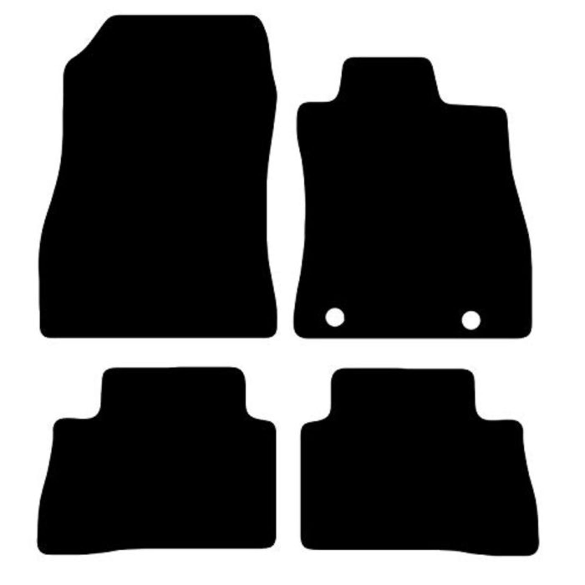 Carsio Tailored Black Carpet Car Mats for Juke 2010 onwards - 4 Piece Set With 2 Clips