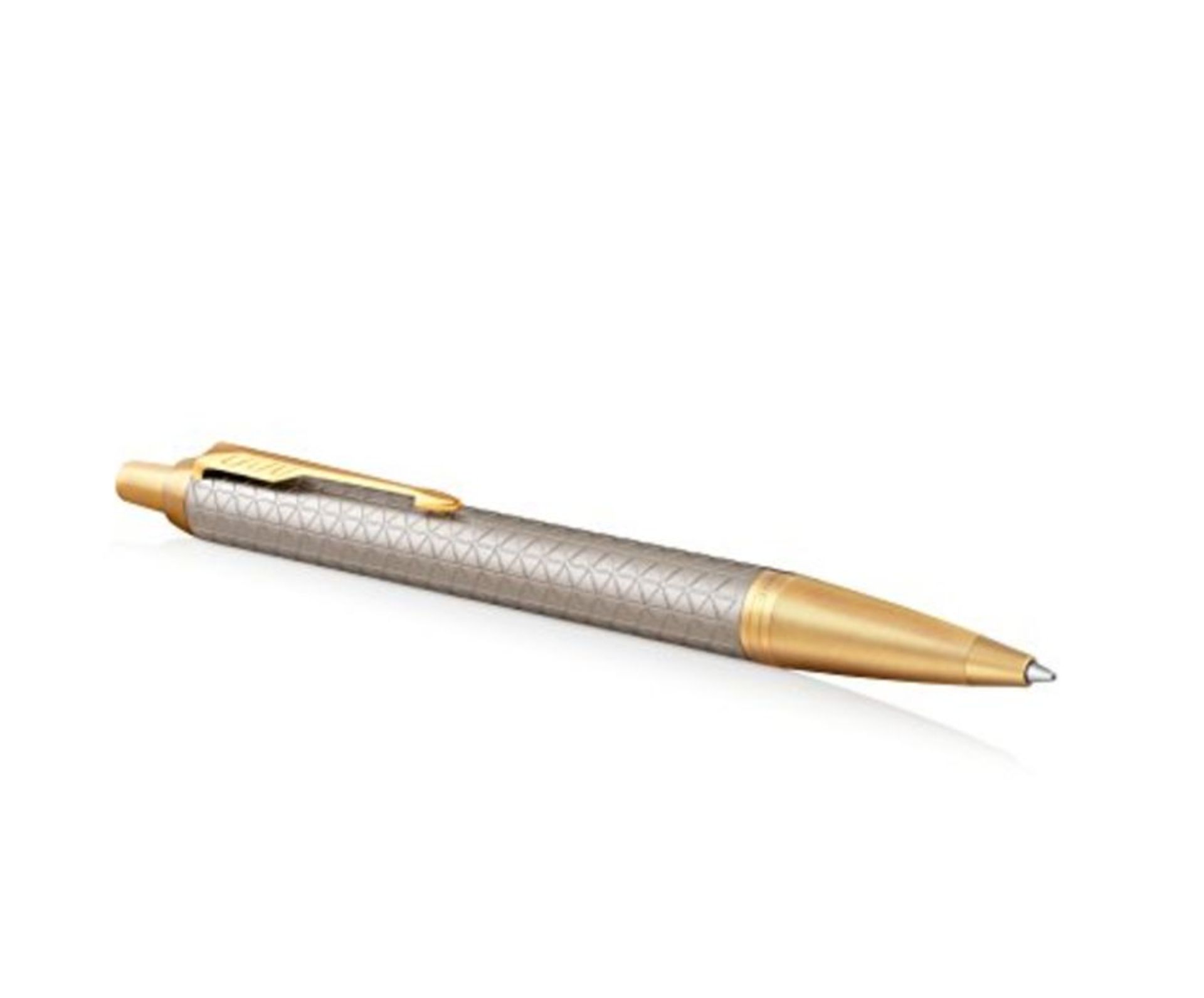 Parker IM Ballpoint Pen | Premium Warm Silver | Medium Point Blue Ink | Gift Box
