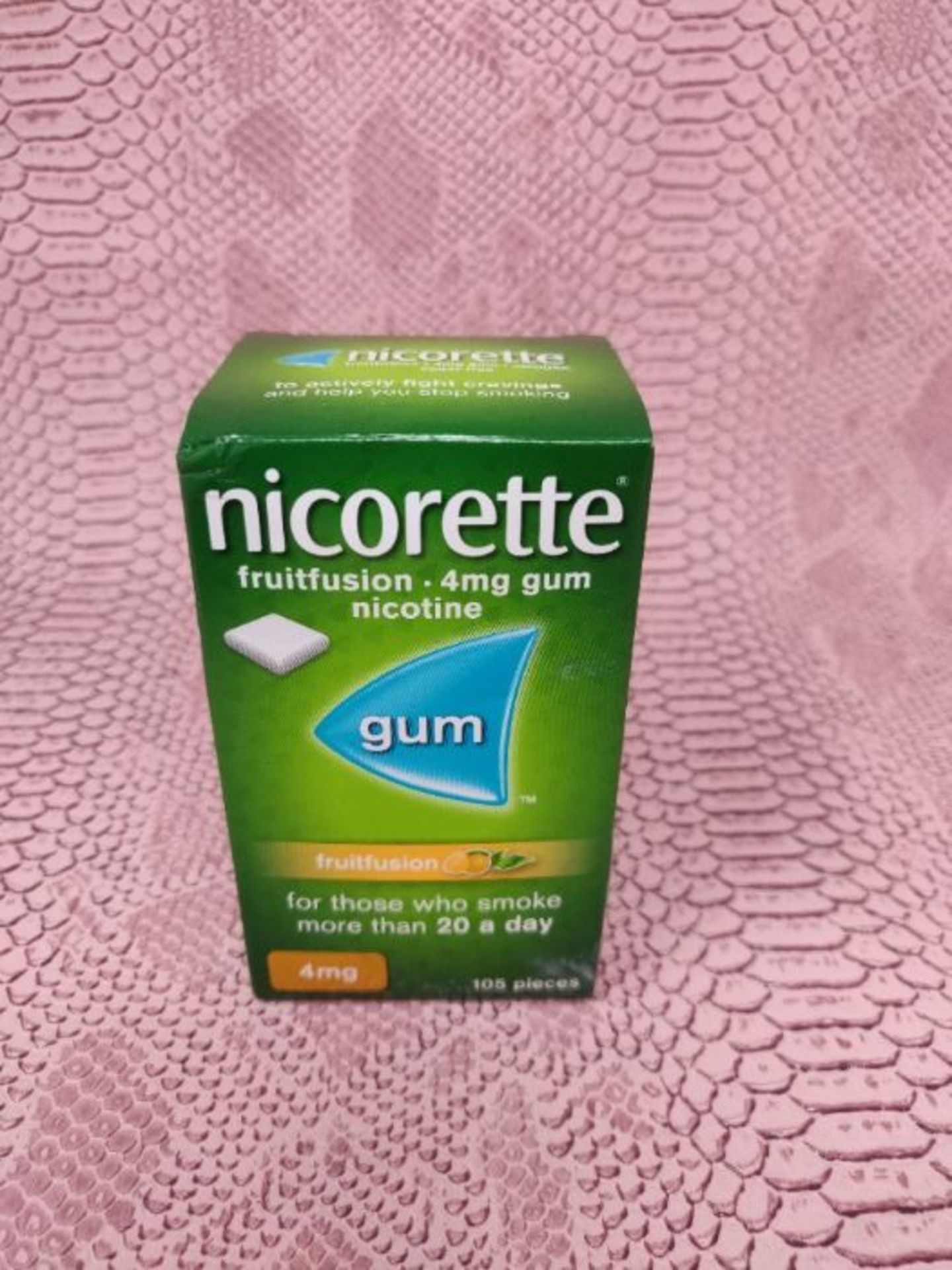 Nicorette Fruit Fusion Chewing Gum, 4 mg, 105 Pieces (Quit Smoking & Stop Smoking Aid) - Image 2 of 3