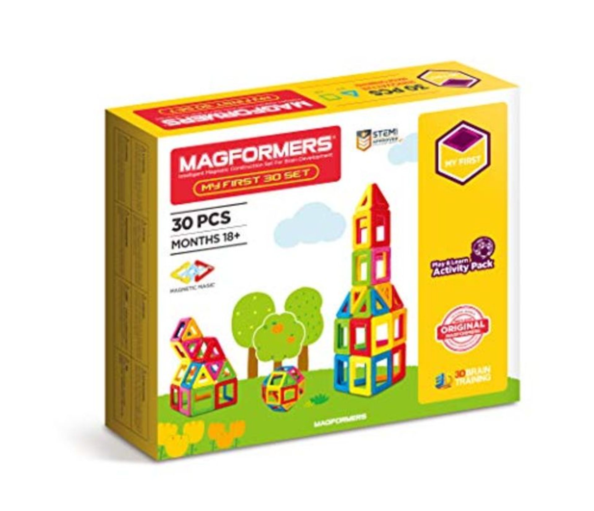 Magformers My First 30-piece Magnetic Construction Set In Bright Solid Colours. Helps