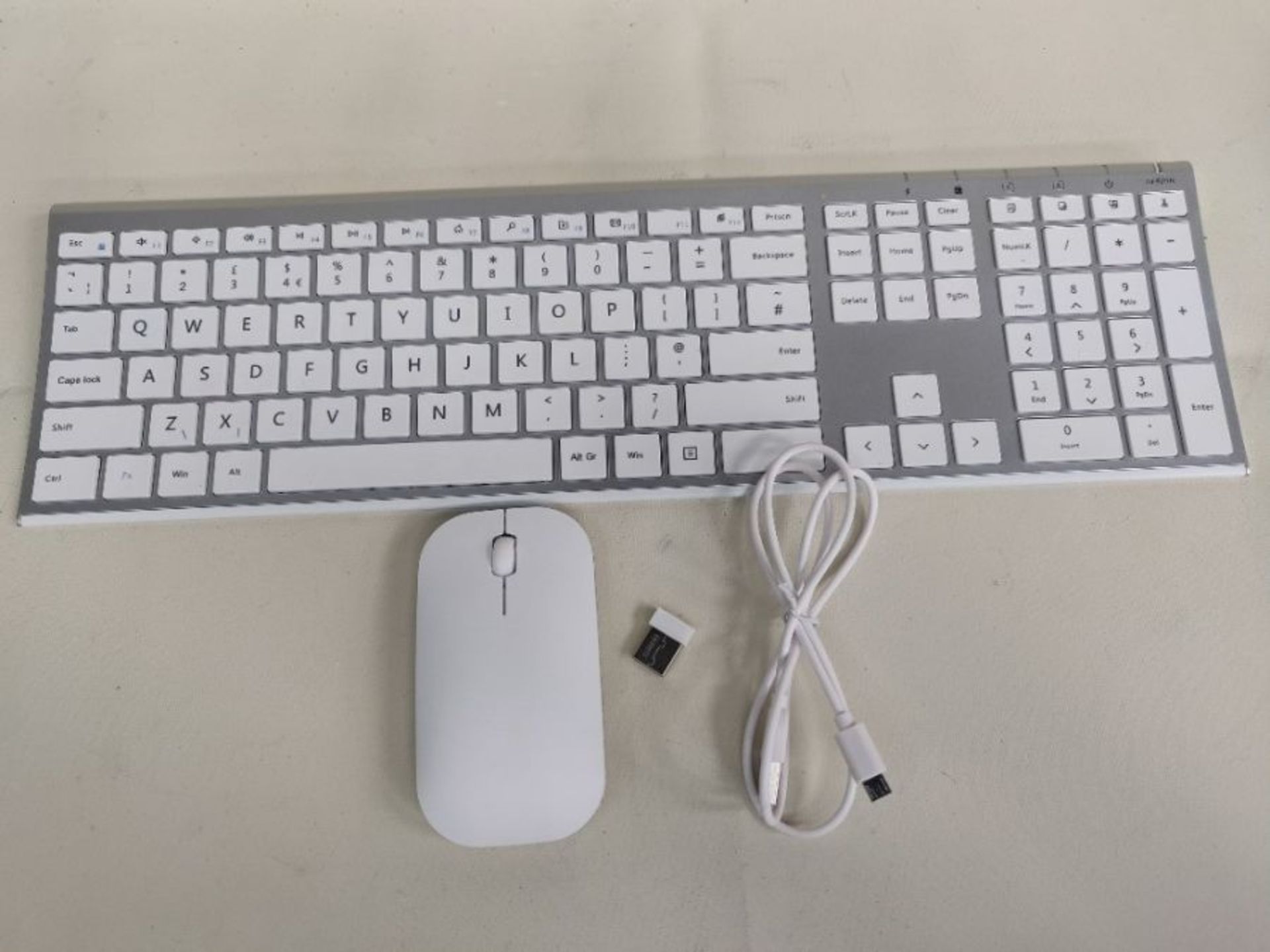 Wireless Rechargeable Keyboard Mouse, Jelly Comb KUS015F 2.4G Full Size Ultra Slim Key - Image 2 of 2