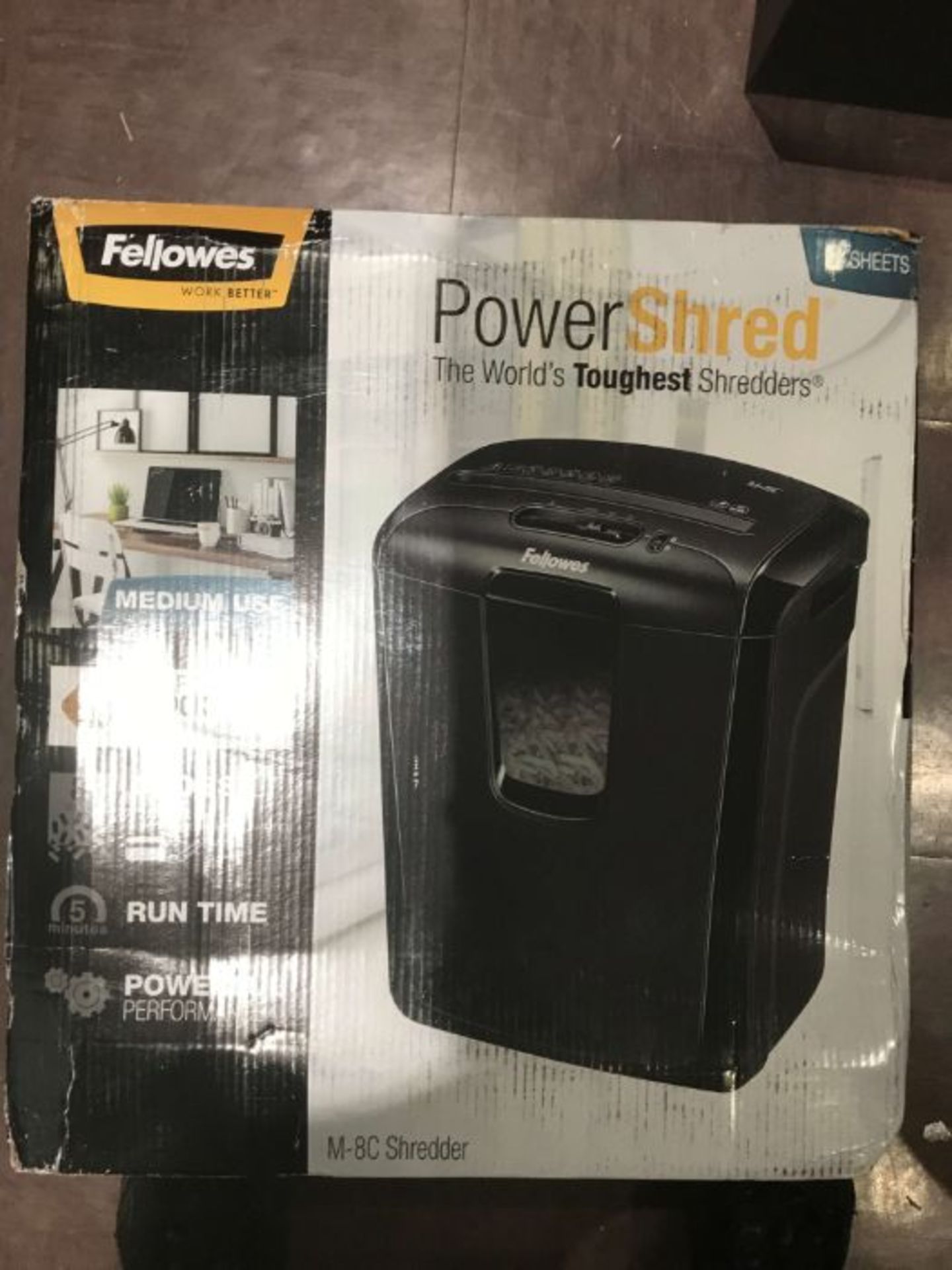 Fellowes Powershred M-8C 8 Sheet Cross Cut Personal Shredder With Safety Lock, Black - Image 2 of 2