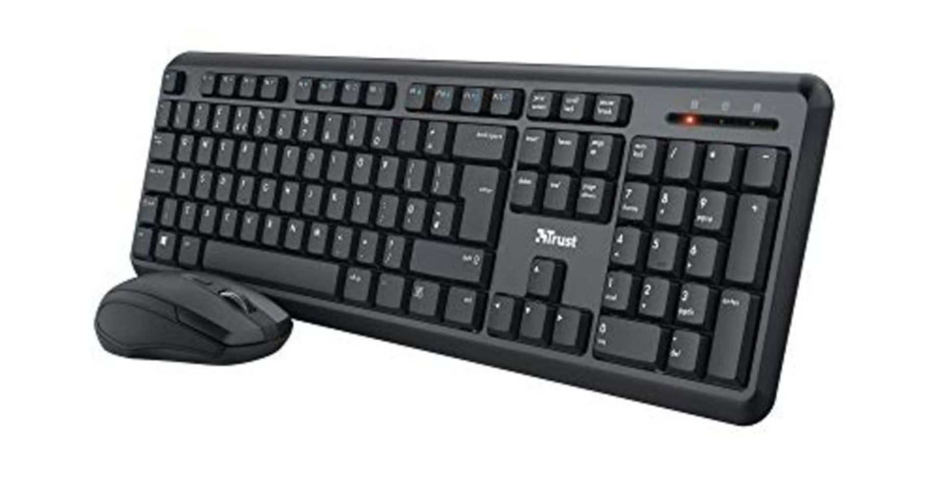 Trust Ymo Wireless Keyboard and Mouse Set -Qwerty UK Layout, Silent Keys, Full-Size Ke