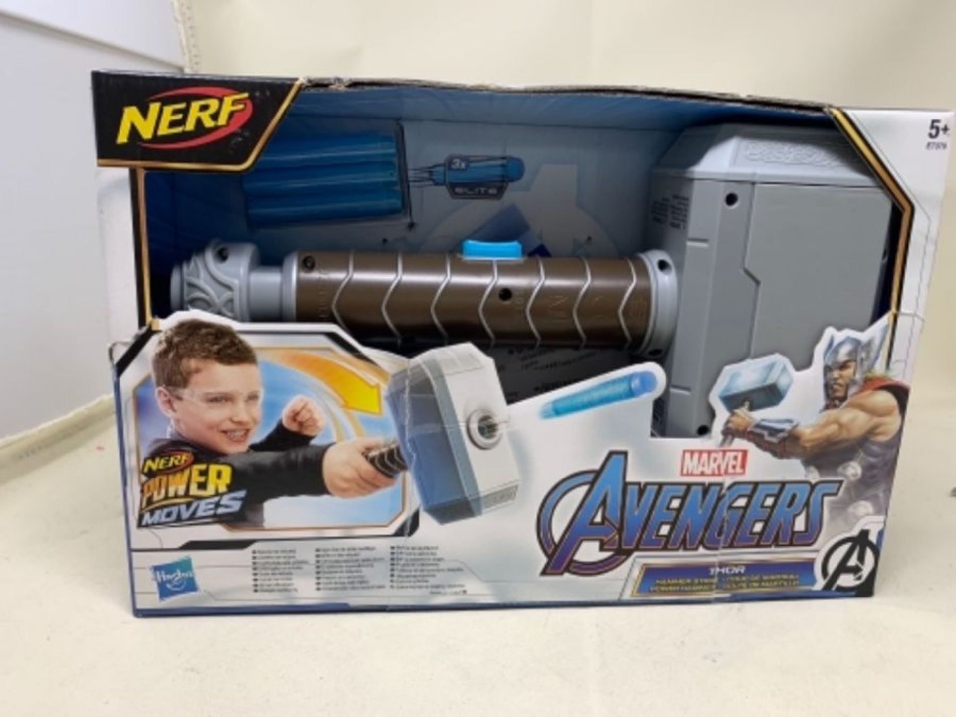 NERF Power Moves Marvel Avengers Thor Hammer Strike Hammer NERF Dart-Launching Toy for - Image 2 of 2