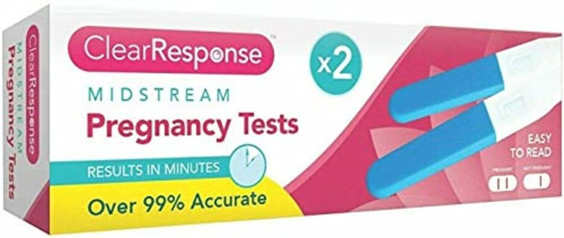 4Reign | Pack of 2 Clear Response Pregcy Tests Home Testing Kit Early Family Planning