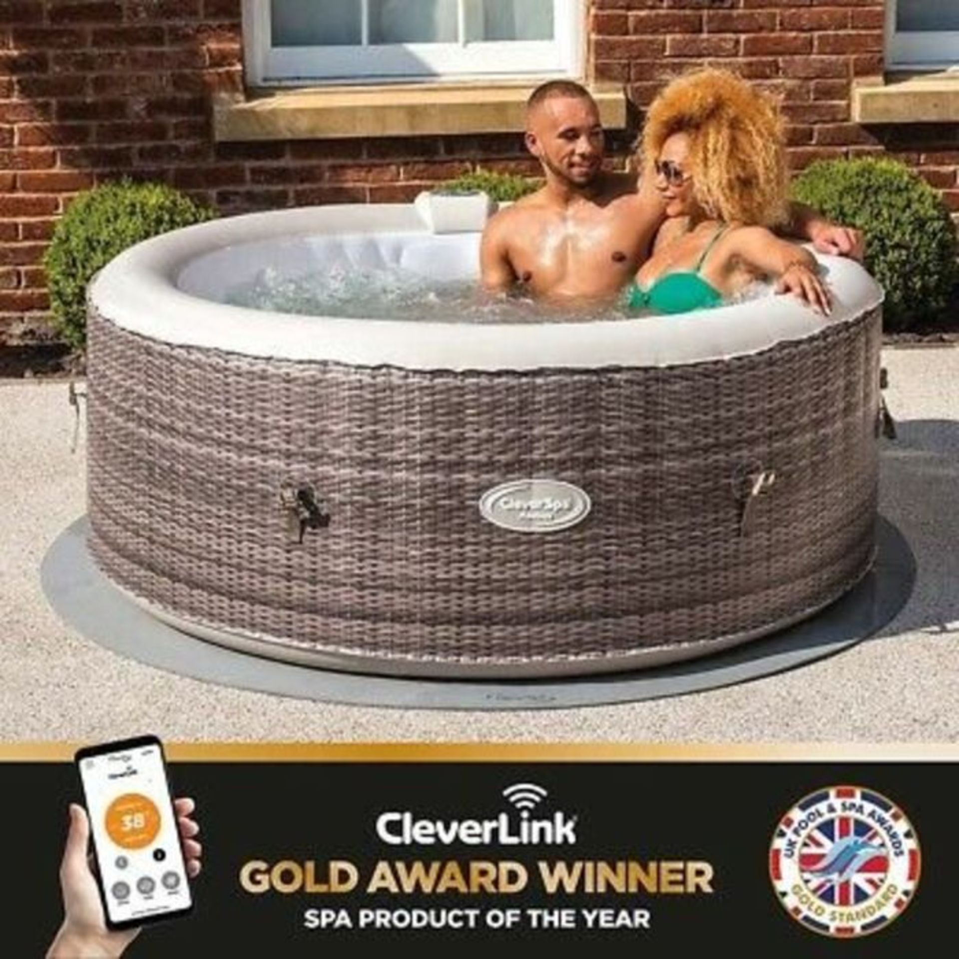 RRP £529.00 CleverSpa Waikiki 4 Person Hot Tub Spa w/ App Control - High End (faulty not inflating - Image 3 of 4