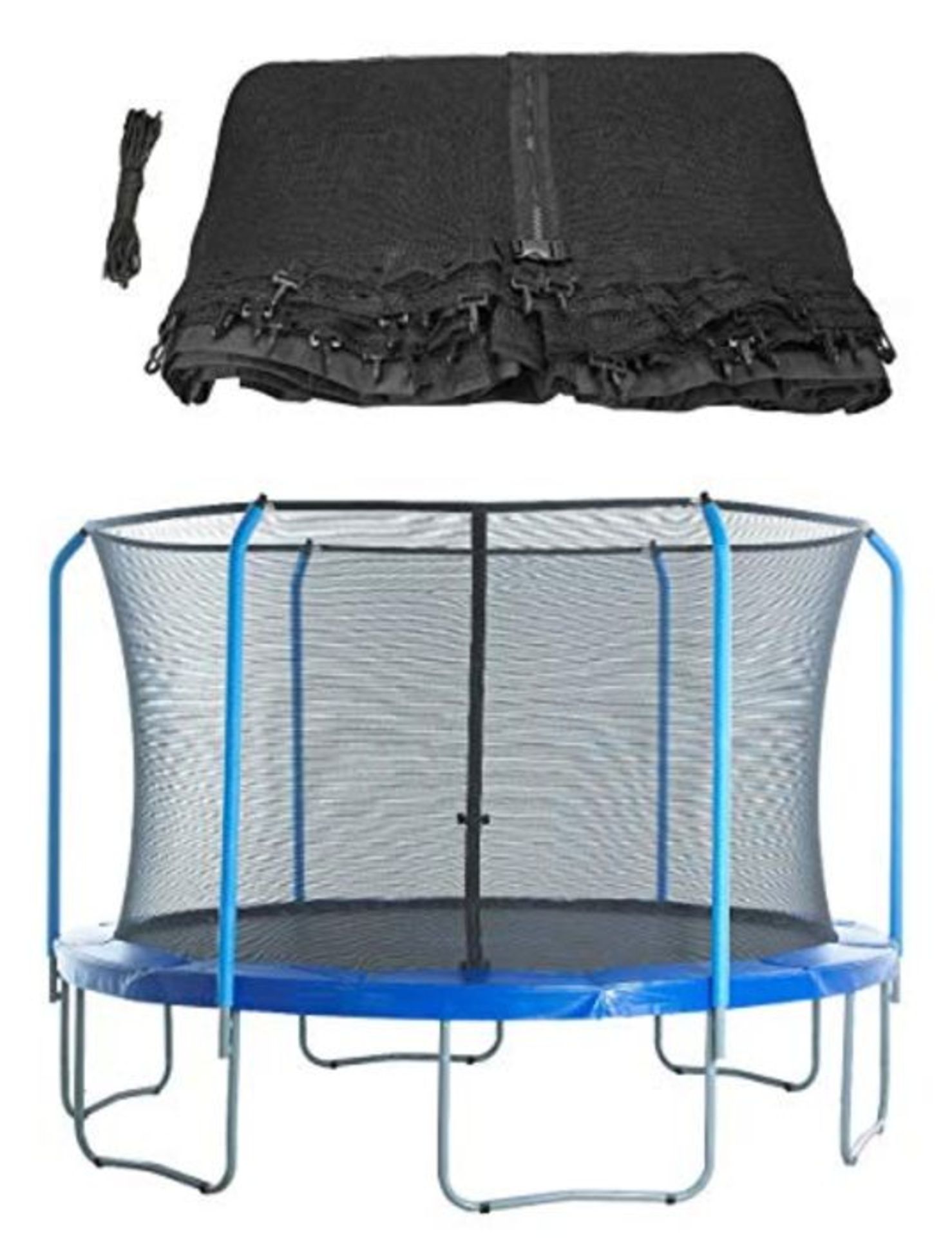 Upper Bounce Trampoline Replacement Enclosure Safety Net Fits For 12' Round Frames Usi - Image 2 of 3