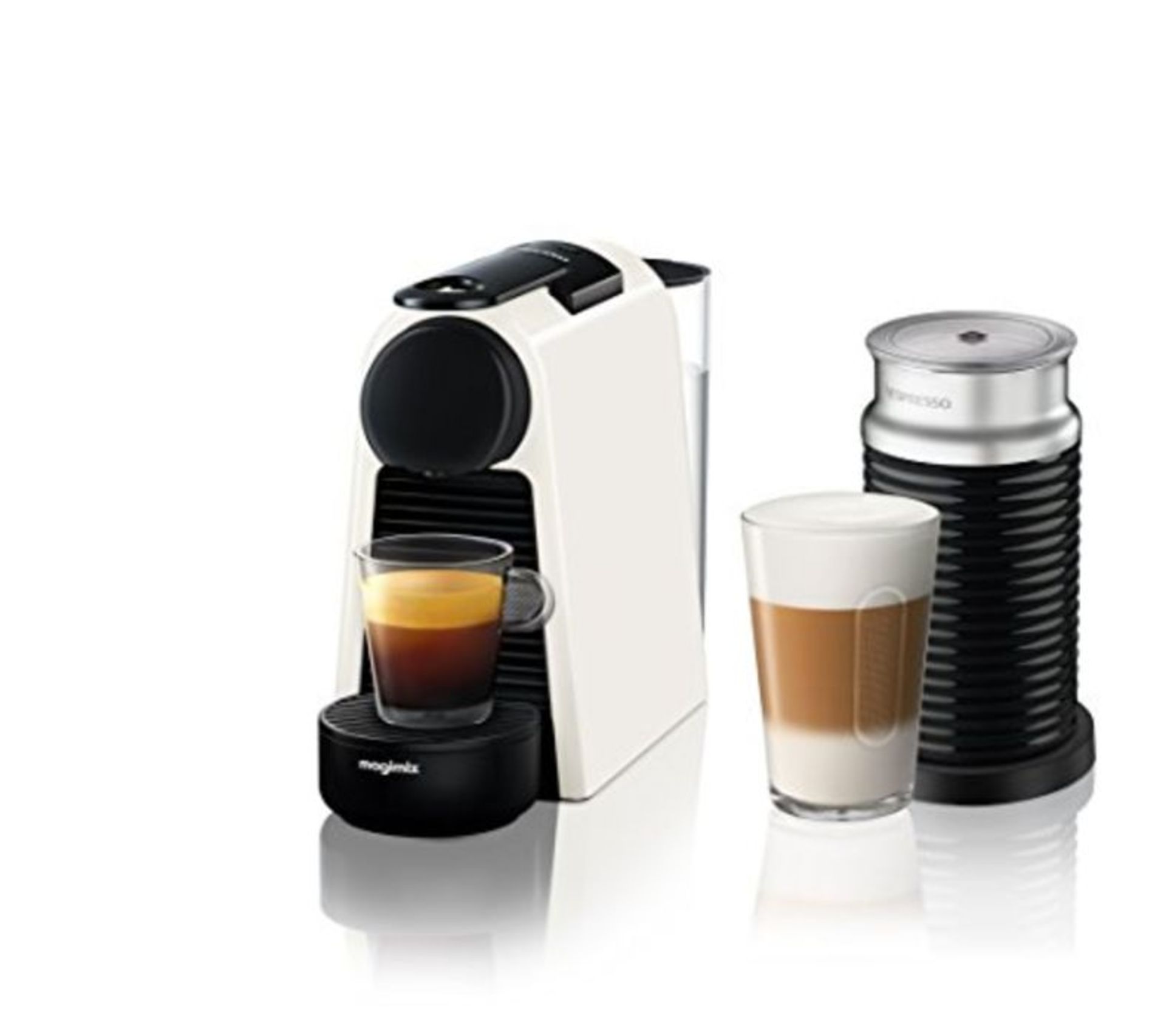 RRP £198.00 Nespresso Essenza Mini Coffee Machine with Aeroccino, Pure White by Magimix - Image 2 of 3