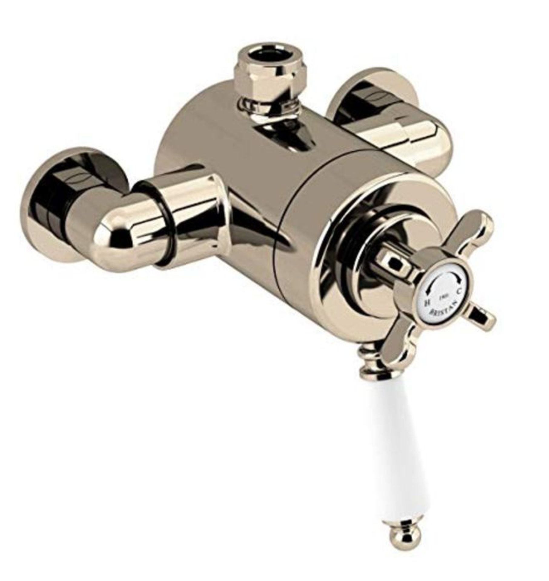 RRP £340.00 Bristan N2 CSHXTVO G 1901 Exposed Concentric Top Outlet Shower Valve, Gold - Image 2 of 3