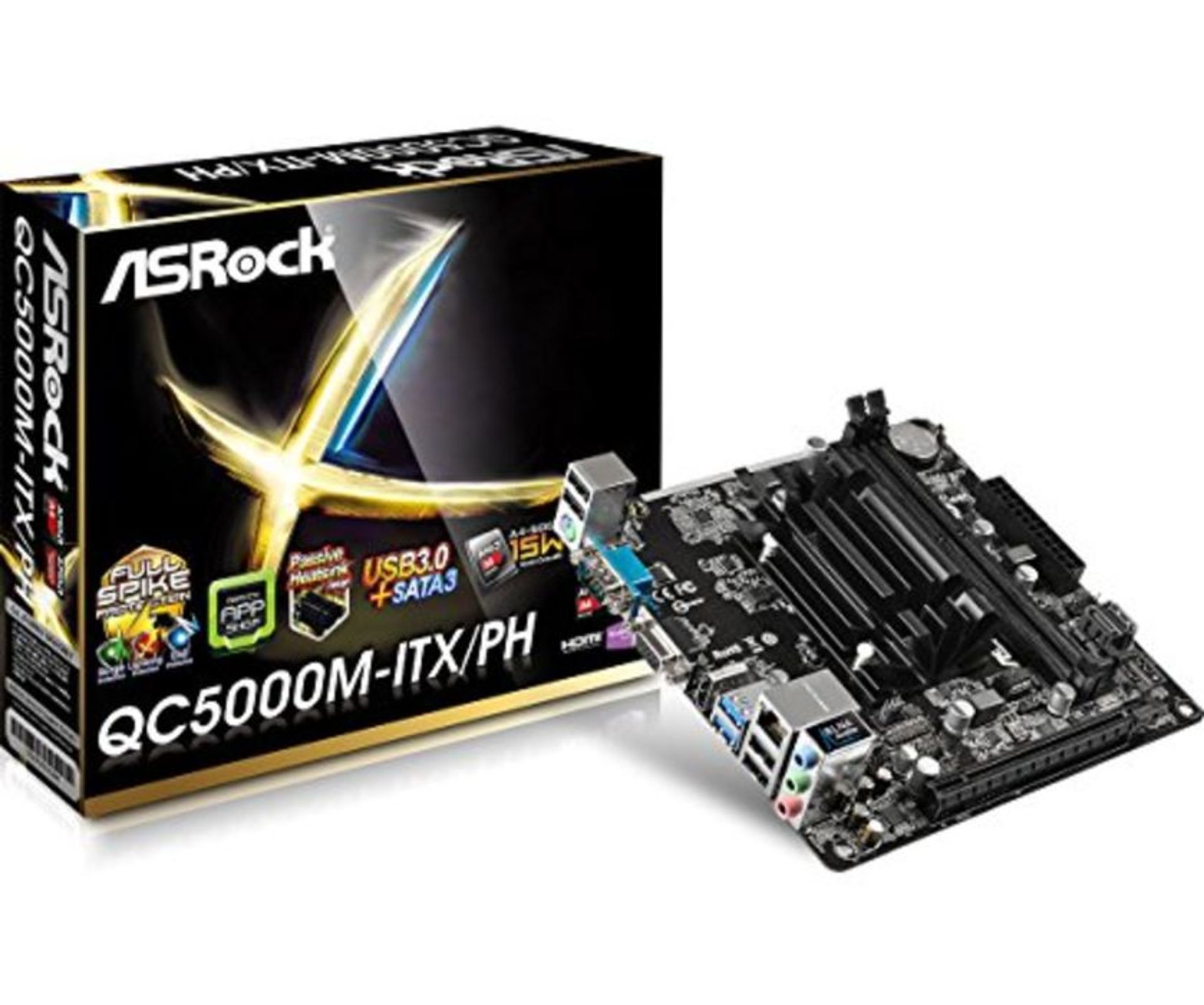 RRP £79.00 ASRock QC5000M-ITX/PH Passive Heat sink AMD Motherboard