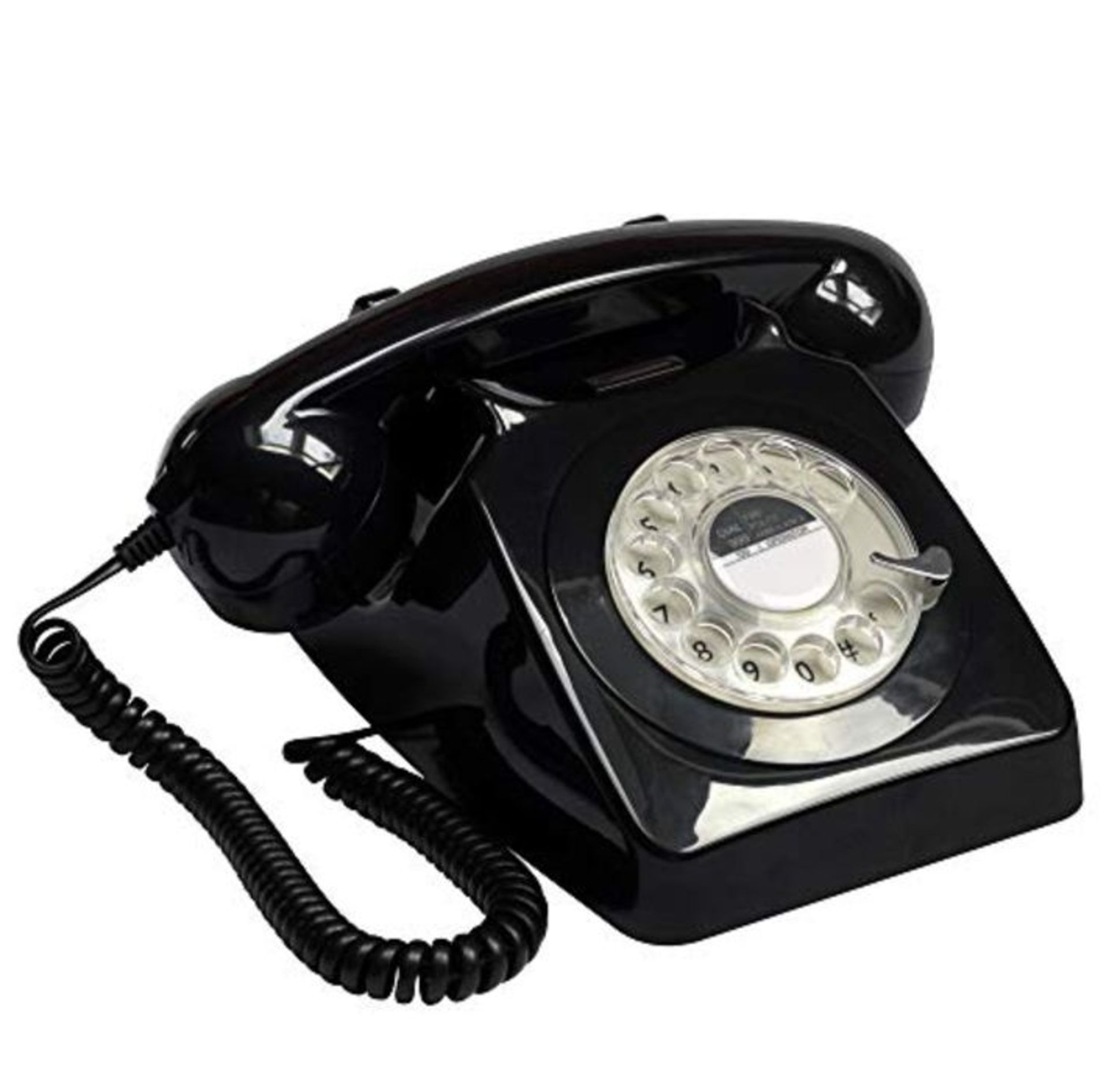 RRP £52.00 GPO 746 Rotary 1970s-Style Retro Landline Telephone, Classic Telephone with Ringer On/