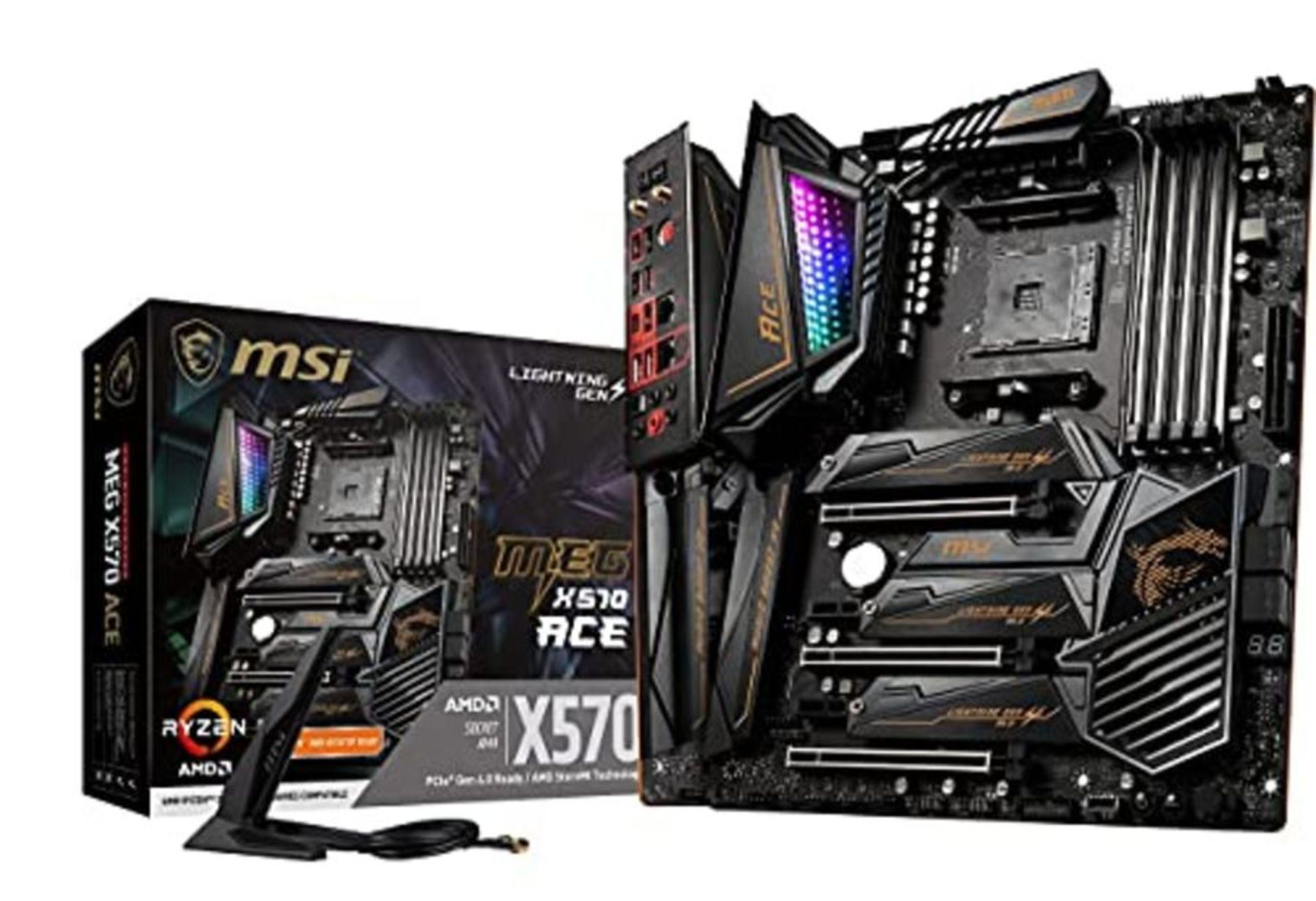 RRP £334.00 MSI MEG X570 ACE Motherboard ATX, AM4, DDR4, Dual LAN and 802.11AX WIFI, USB 3.2 Gen2,