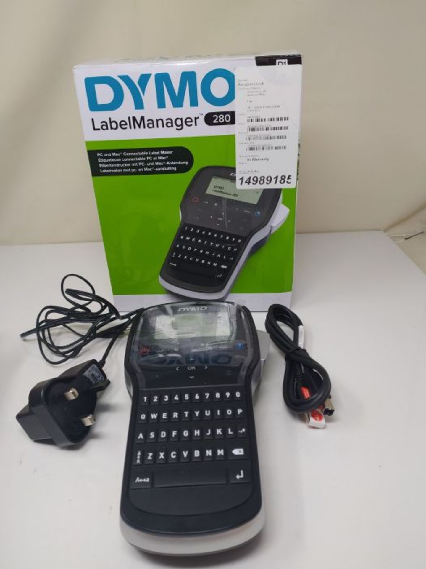 RRP £51.00 Dymo LabelManager 280 Rechargeable Handheld Label Maker with QWERTY Keyboard - Image 2 of 2