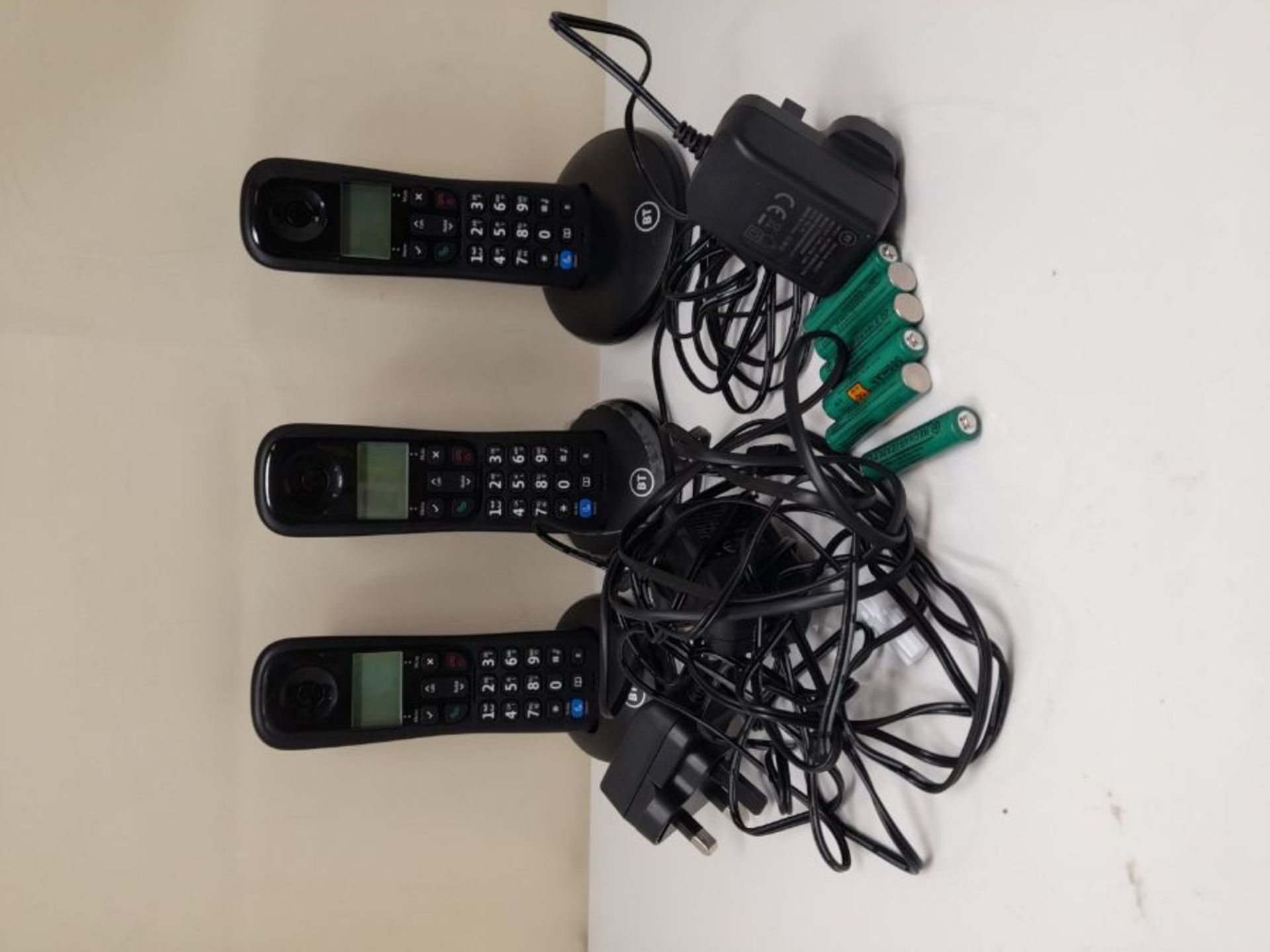 BT Everyday Cordless Home Phone with Basic Call Blocking, Trio Handset Pack, Black - Image 3 of 3