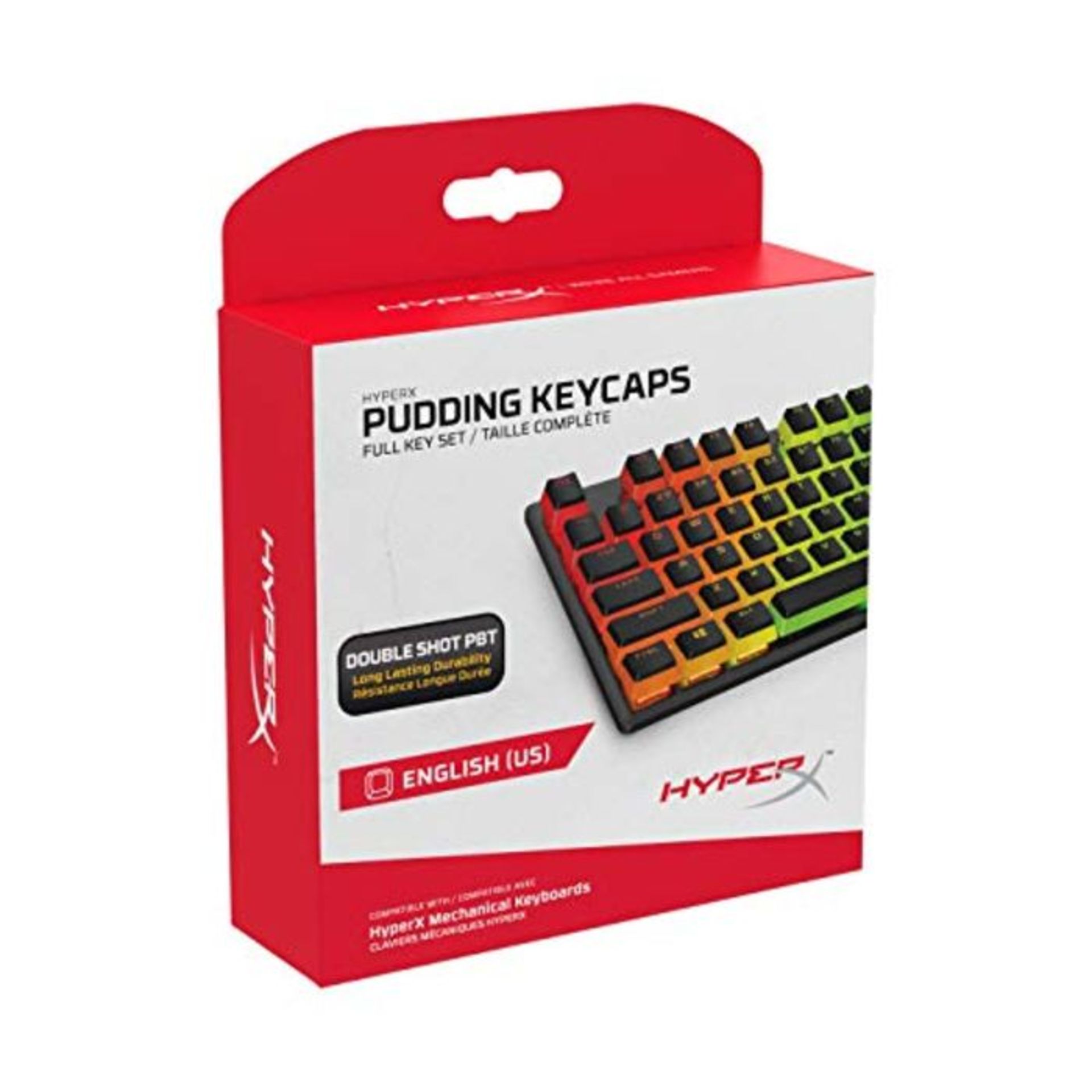 HyperX Pudding Keycaps - Full Key Set - PBT - Black - English (US) Layout - 104 Key, B