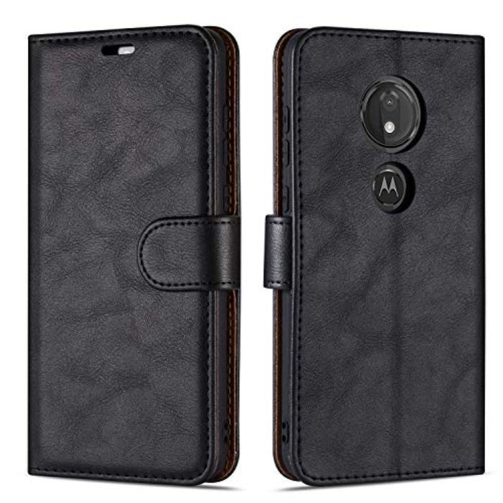 Case Collection Premium Leather Folio Cover for Motorola Moto G7 Power Case (6.2") Mag