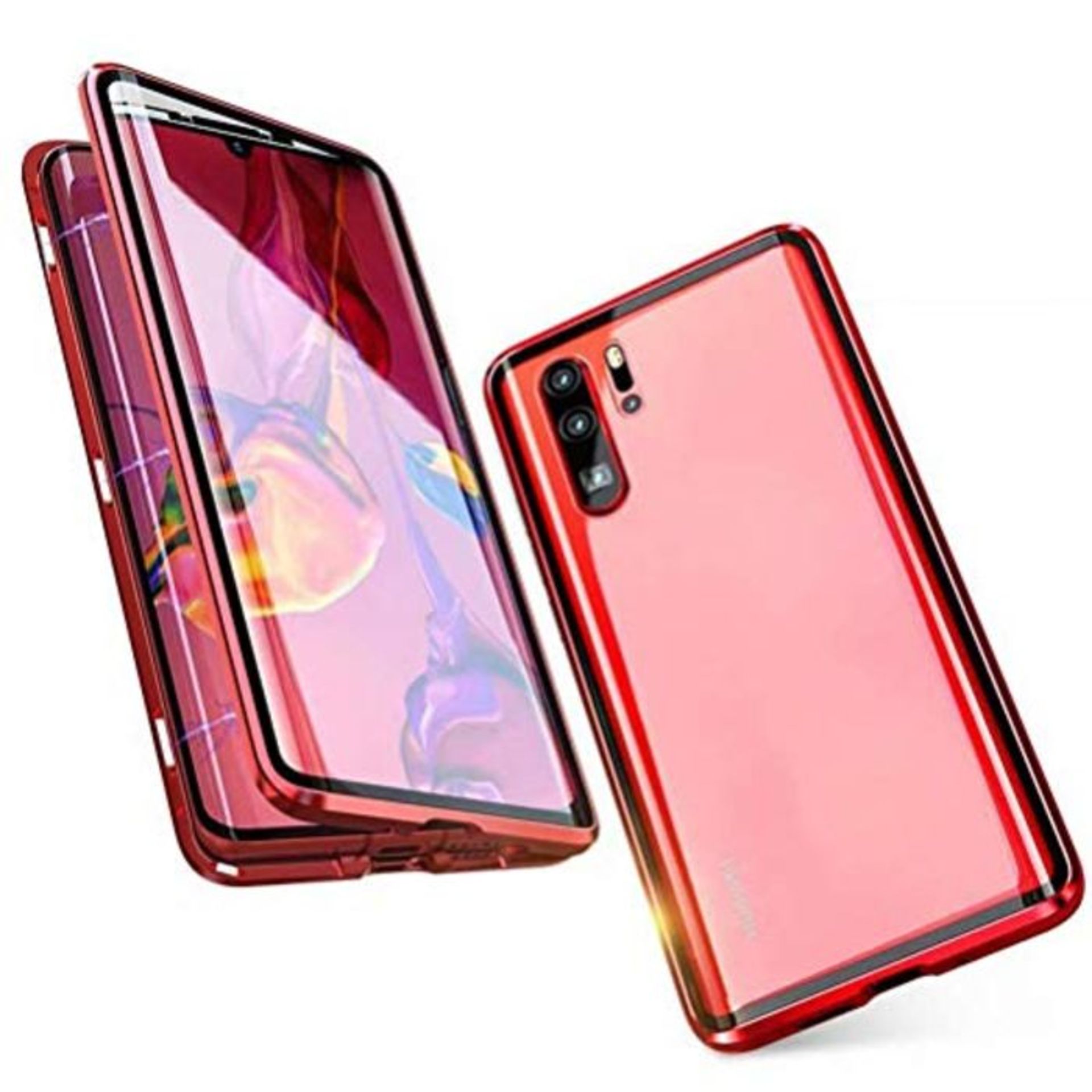 CCENJOY For HUAWEI P30 Magnetic Case,Slim Clear Case Magnetic Adsorption Metal Bumper