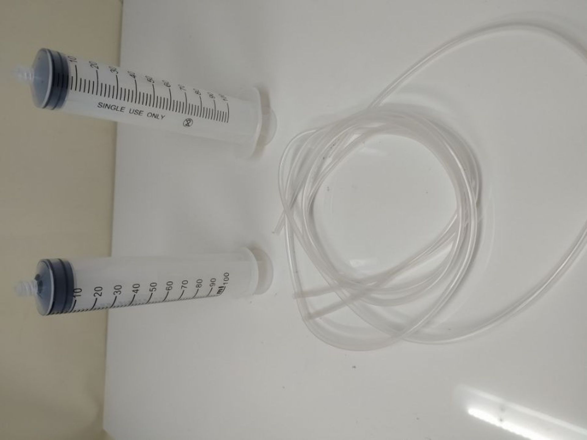 FEIGO 3Pack 100ml Large Plastic Syringe with Handy Plastic Tubing and Needle, Dispensi - Image 2 of 2