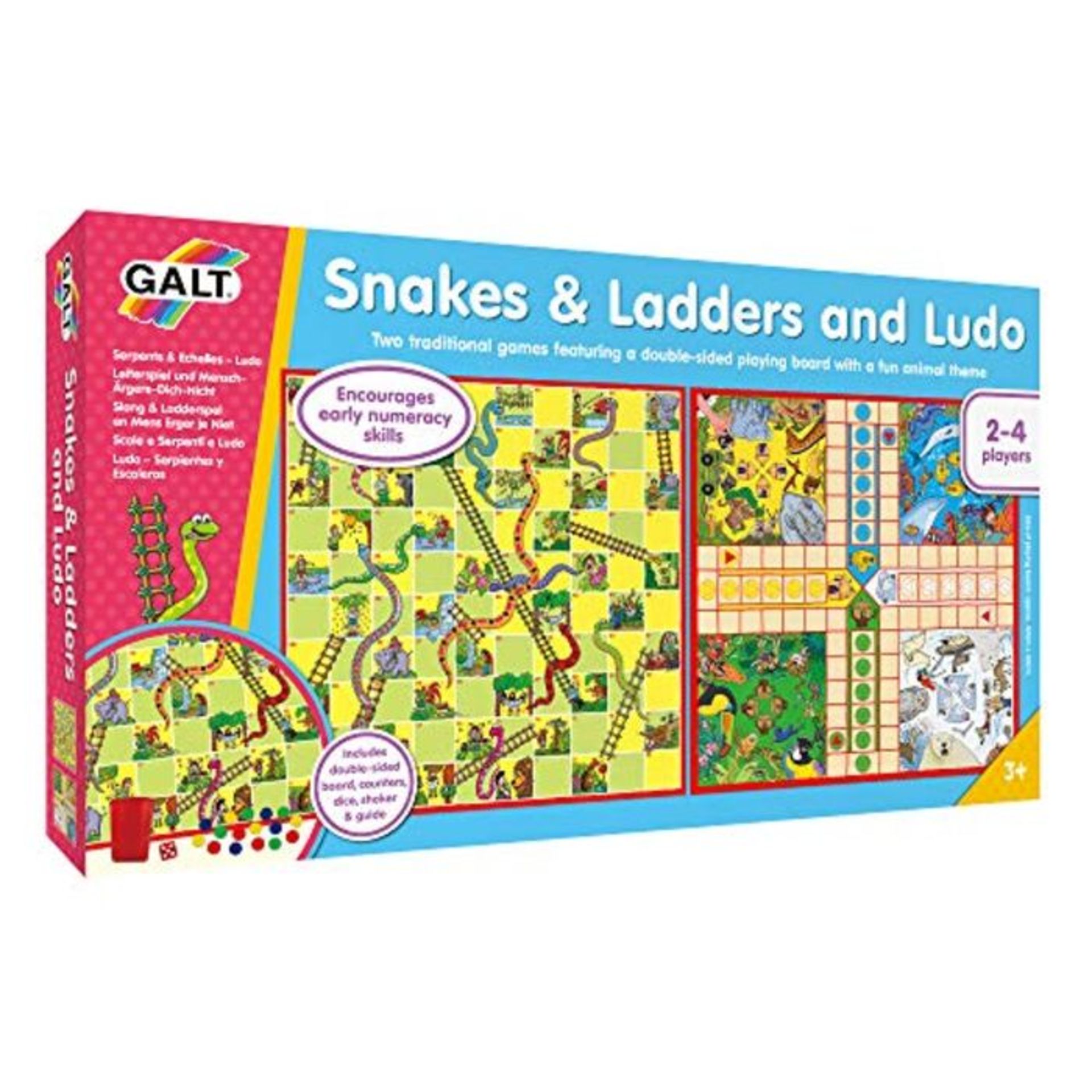 Galt Toys, Snakes & Ladders and Ludo, Classic Board Game, Ages 3 Years Plus, 2-4 Playe