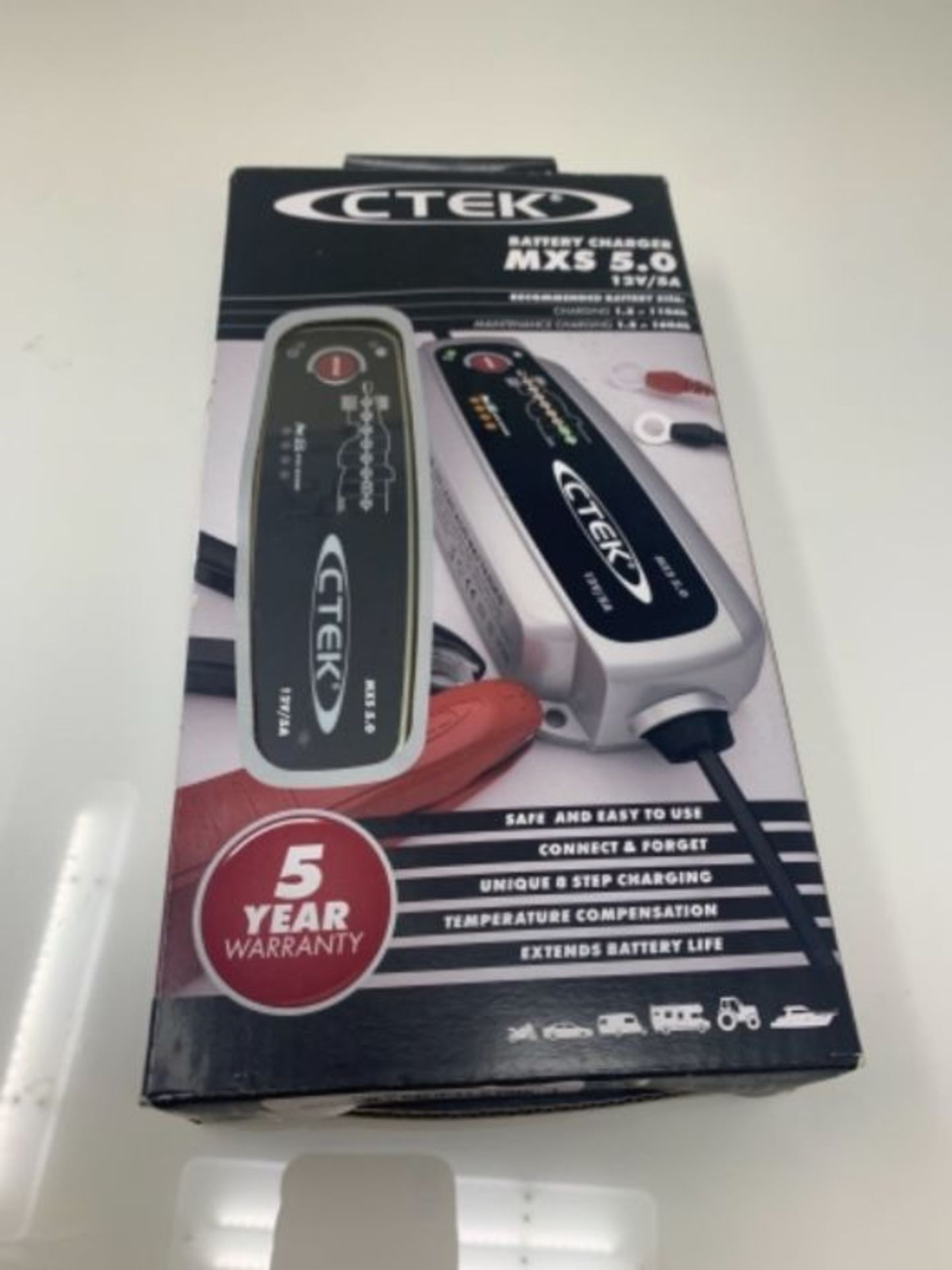 RRP £58.00 CTEK MXS 5.0 Battery Charger with Automatic Temperature Compensation - Image 2 of 3