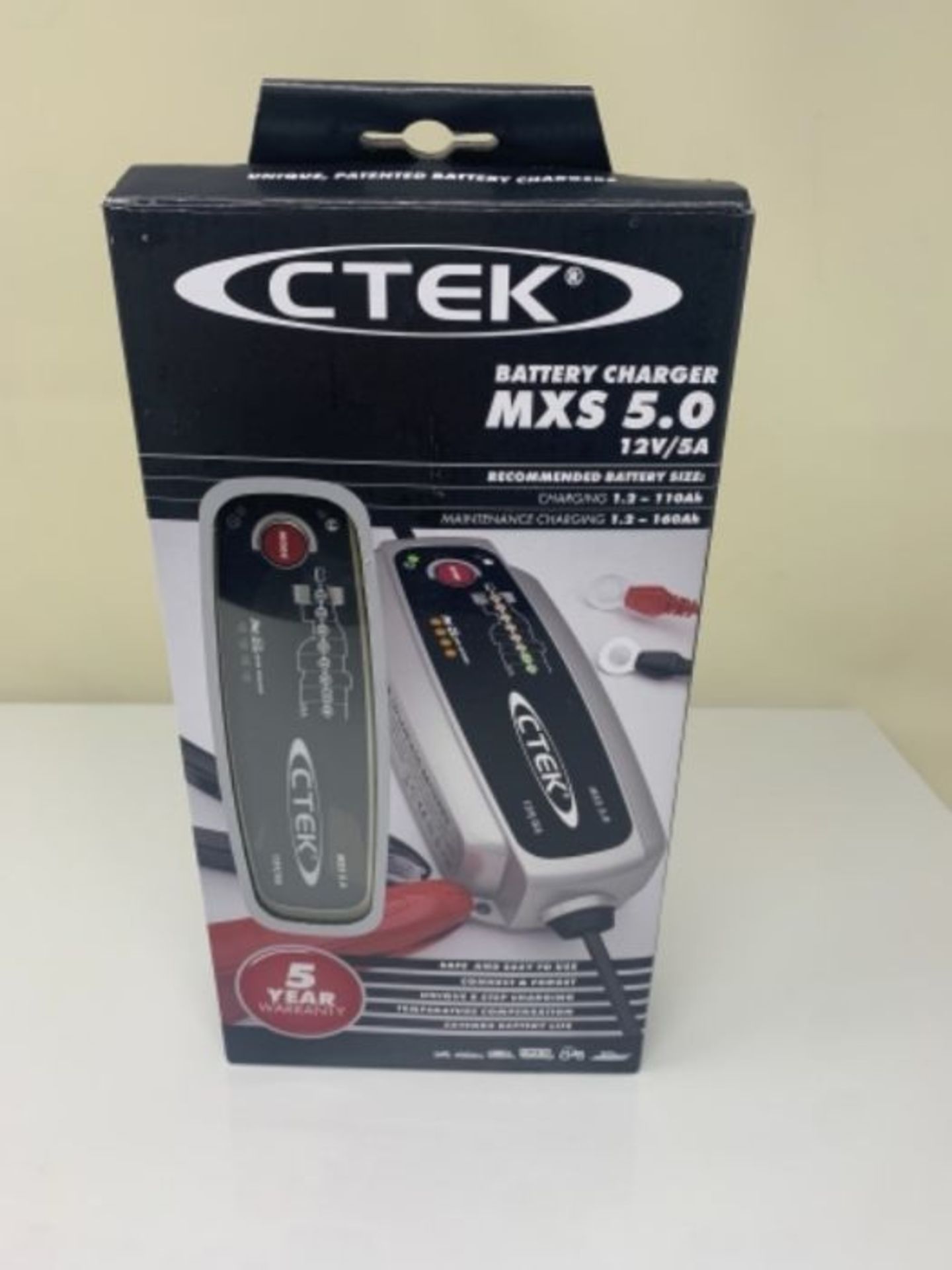 RRP £58.00 CTEK MXS 5.0 Battery Charger with Automatic Temperature Compensation - Image 2 of 3