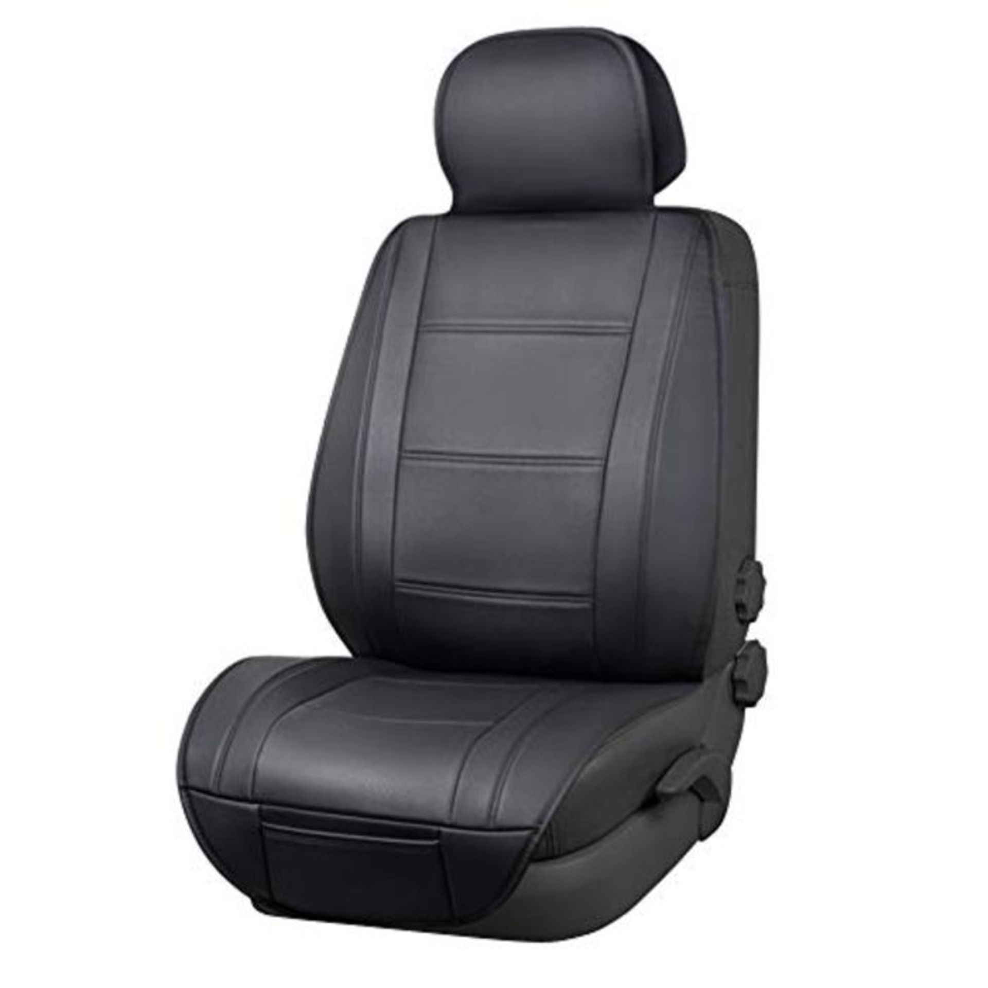 Amazon Basics Deluxe Sideless Universal Fit Leatherette Seat Cover, Black