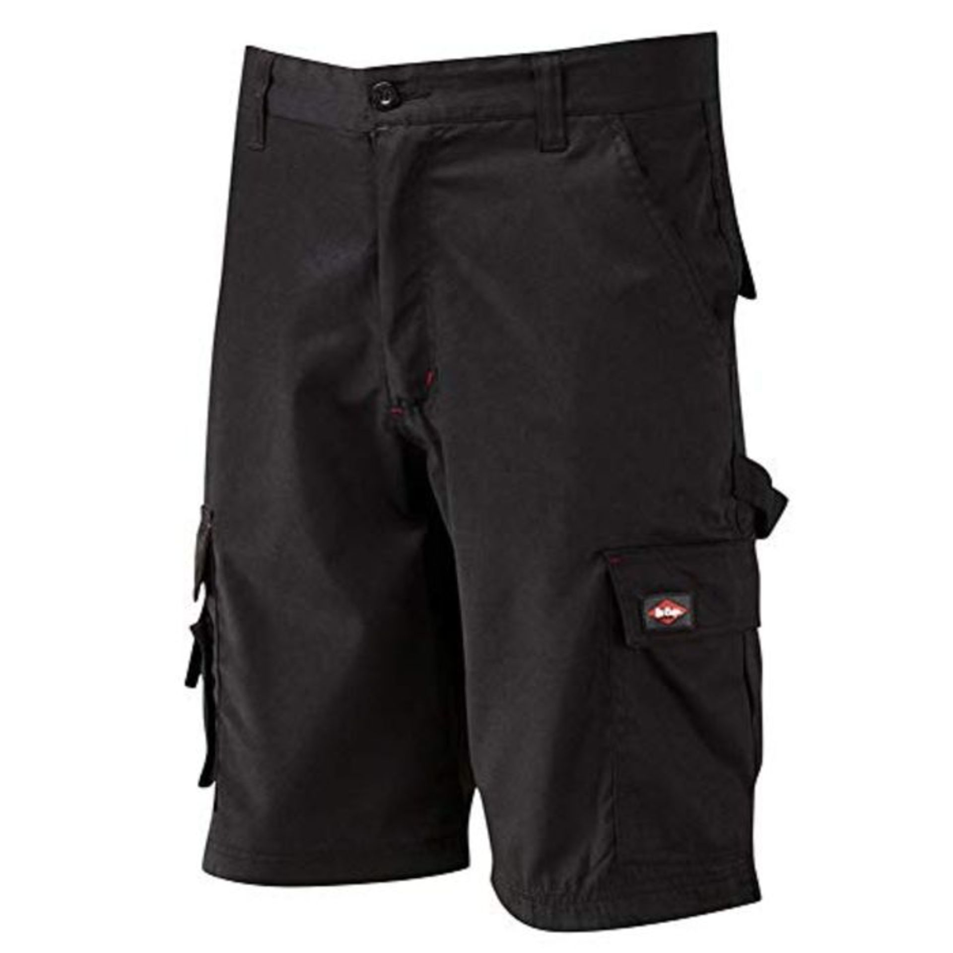 Lee Cooper LCSHO806 Mens Multi Pocket Work Safety Pants Cargo Shorts, Black, Size 42