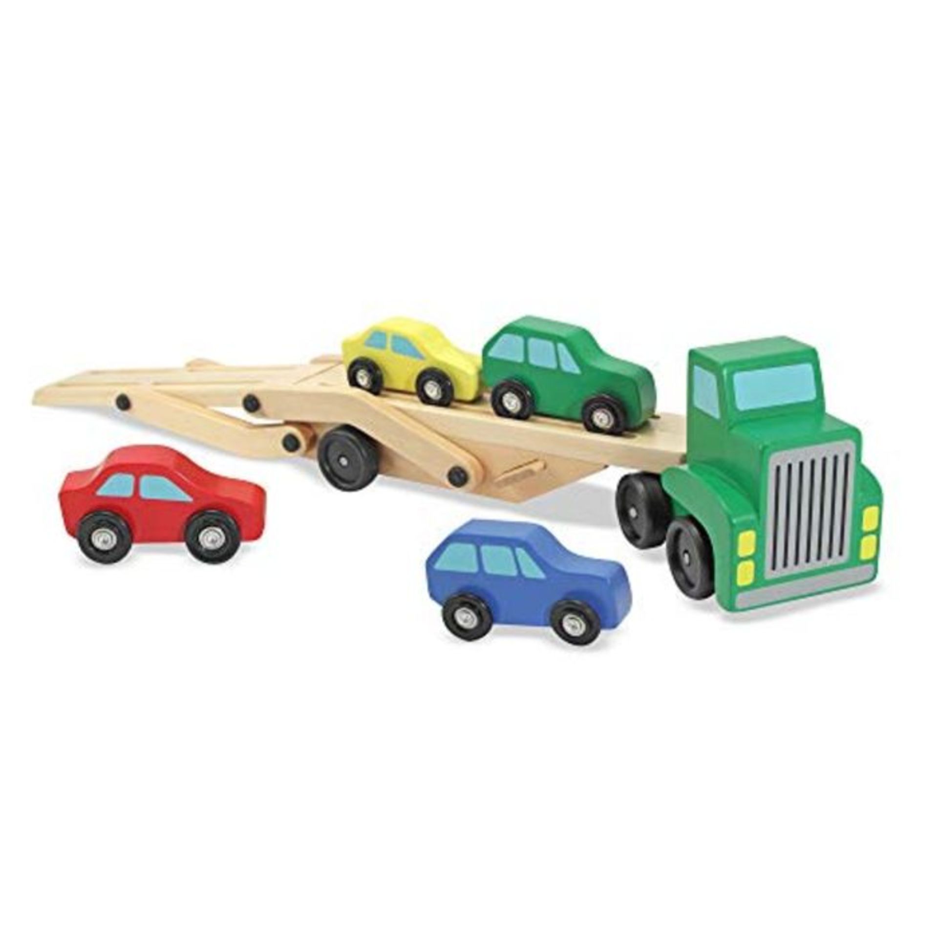 Melissa & Doug Car Transporter | Wooden Toy & Trains | Trucks & Vehicles | 3+ | Gift f