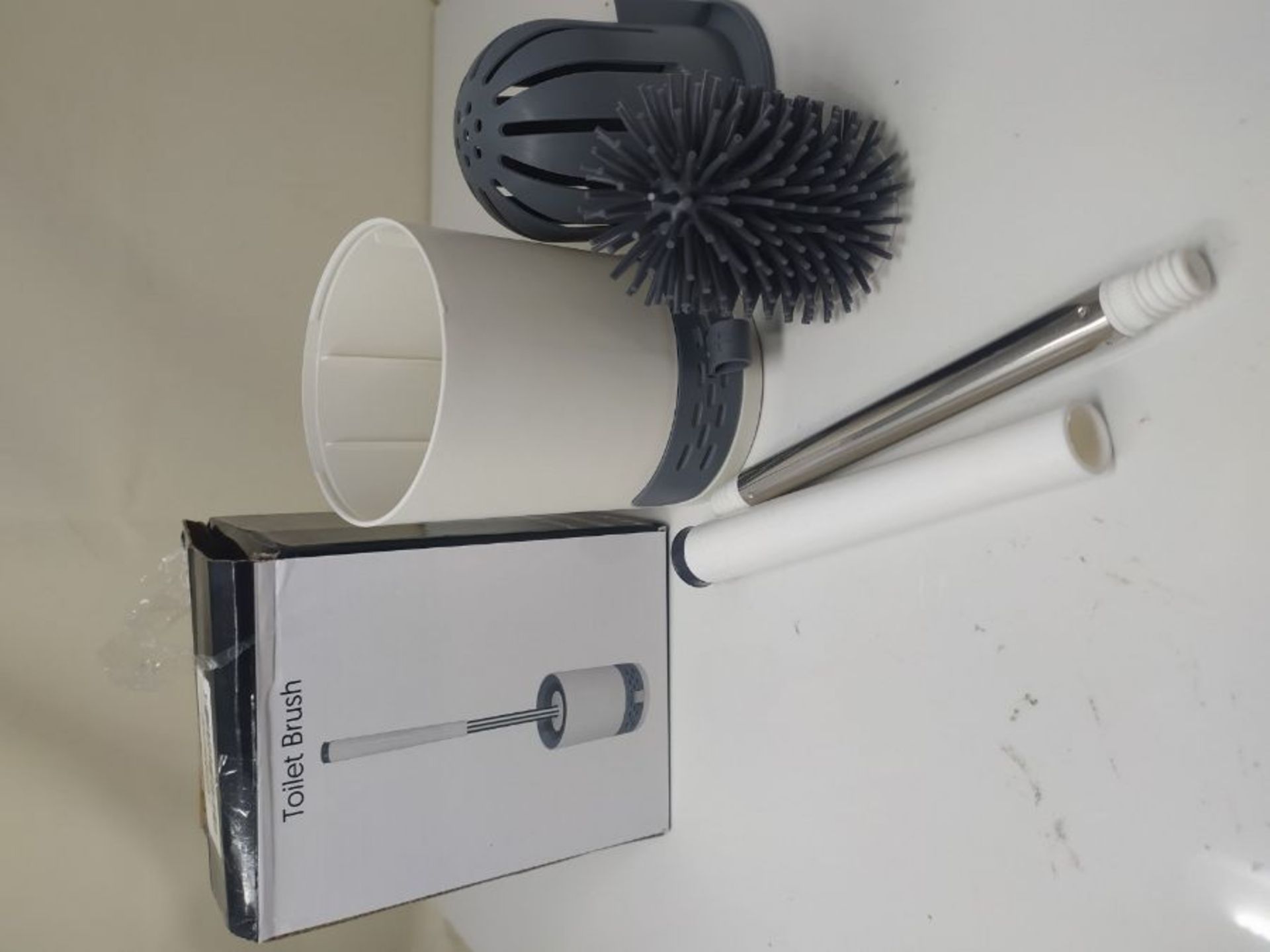 Phoetya Silicone Toilet Brush and Holder Set with Removable Base Bin & Cleaning Clip f - Image 2 of 2