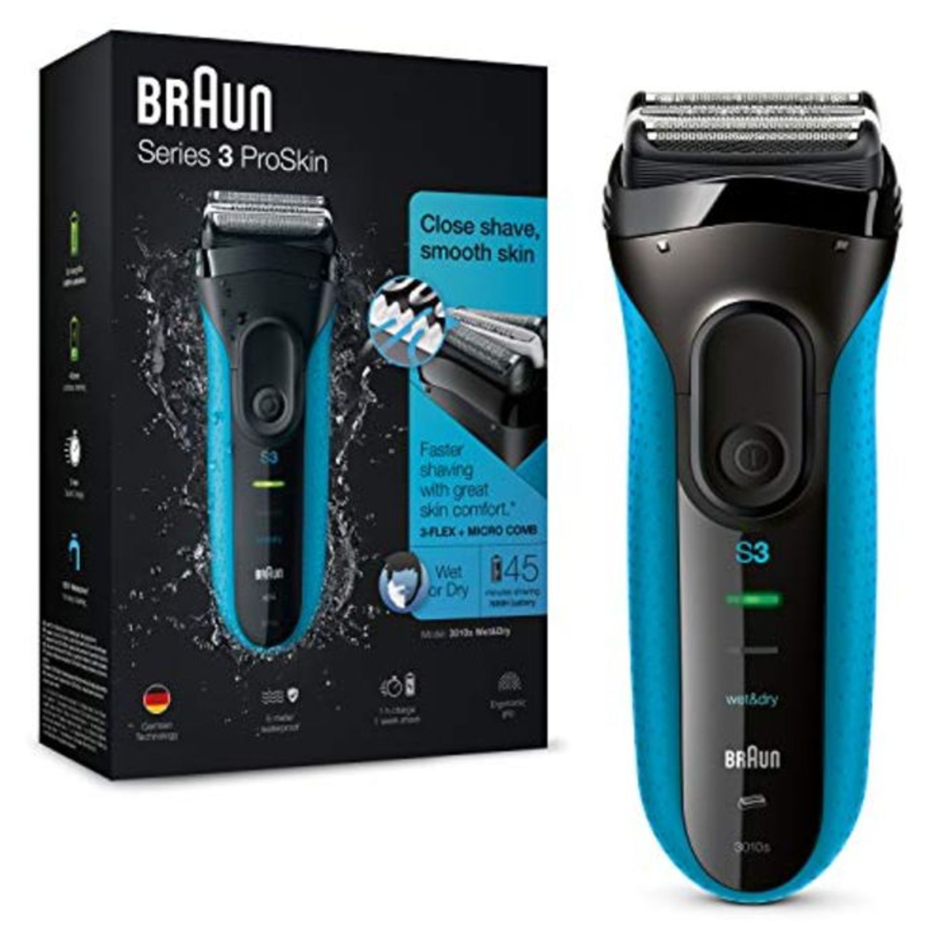 Braun Series 3 ProSkin 3010s Electric Shaver Rechargeable and Cordless Wet and Dry Ele