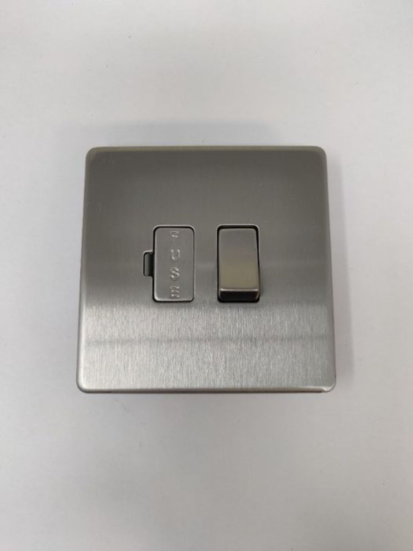 BG Electrical Screwless Flat Plate Switched Fused Connection Unit, Brushed Steel, 13 A - Image 3 of 3
