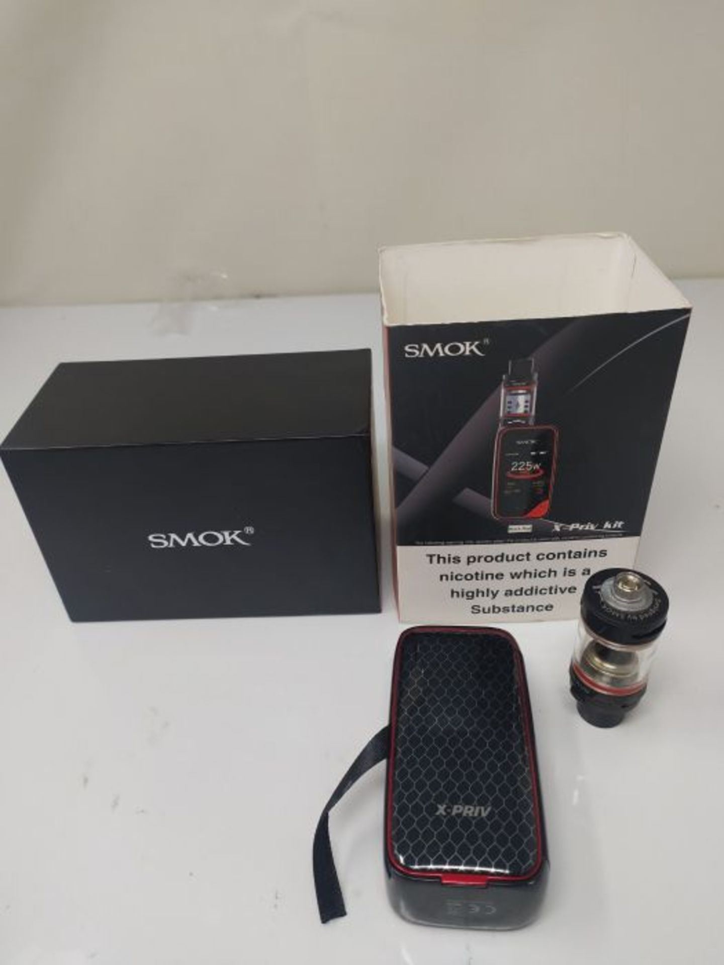 Smok X-PRIV E Cigarette Vape Starter Kit 225W TFV12 Prince Tank (Black Red) with 2X Ef - Image 2 of 2