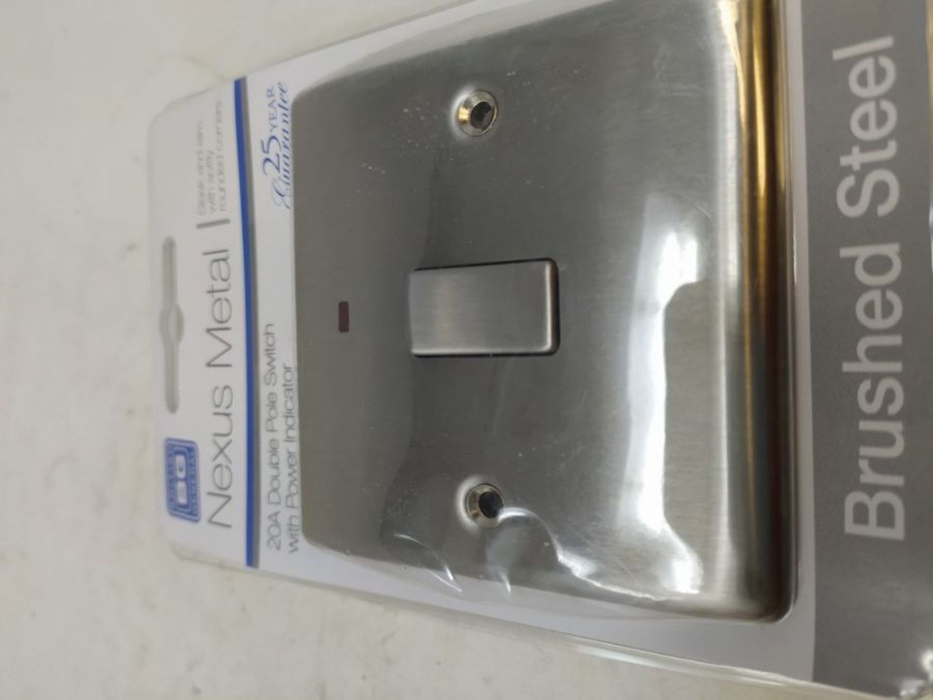 BG Electrical Single Light Switch with Power Indicator, Brushed Steel, 2-Way, 10AX - Image 2 of 2