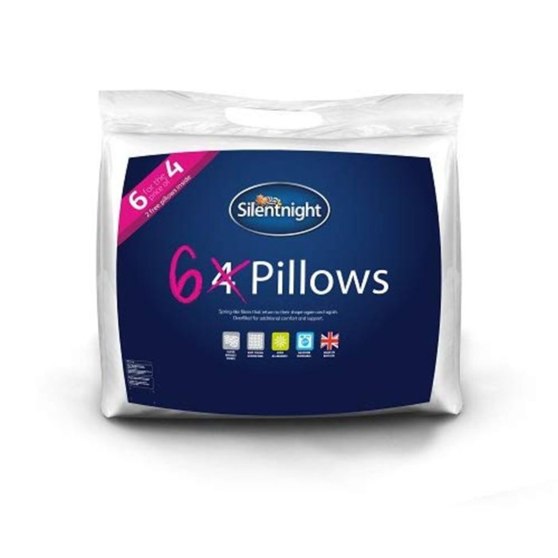 Silentnight Ultrabounce Pillow, White, Pack of 6