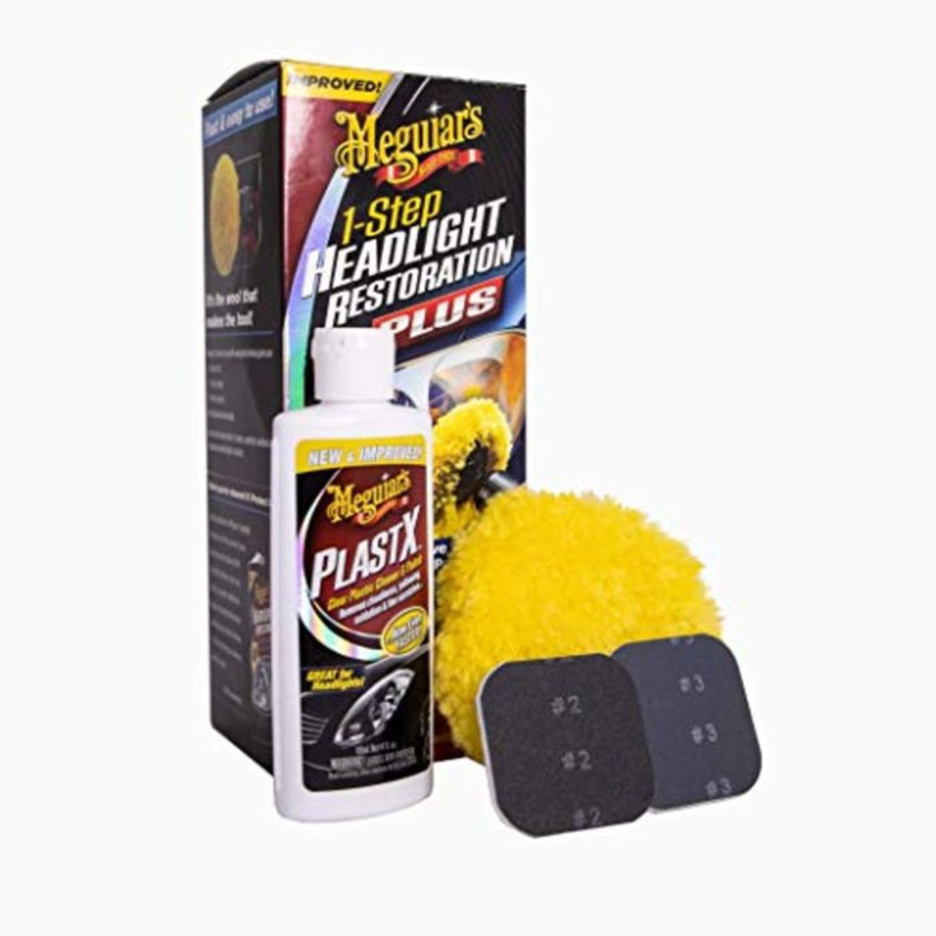 Meguiar's G1900KEU One-Step Car Headlight Restoration Kit for oxidised & yellowed head