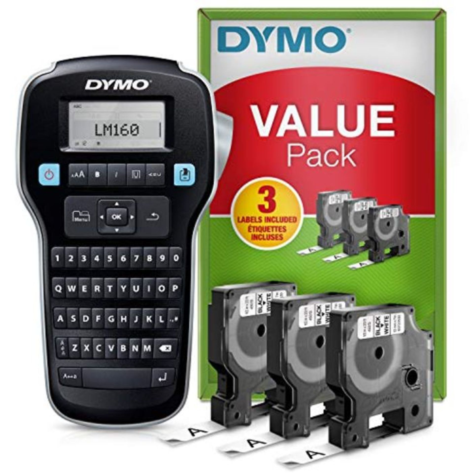 Dymo LabelManager 160 Label Maker Starter Kit | Handheld Label Maker Machine | with 3