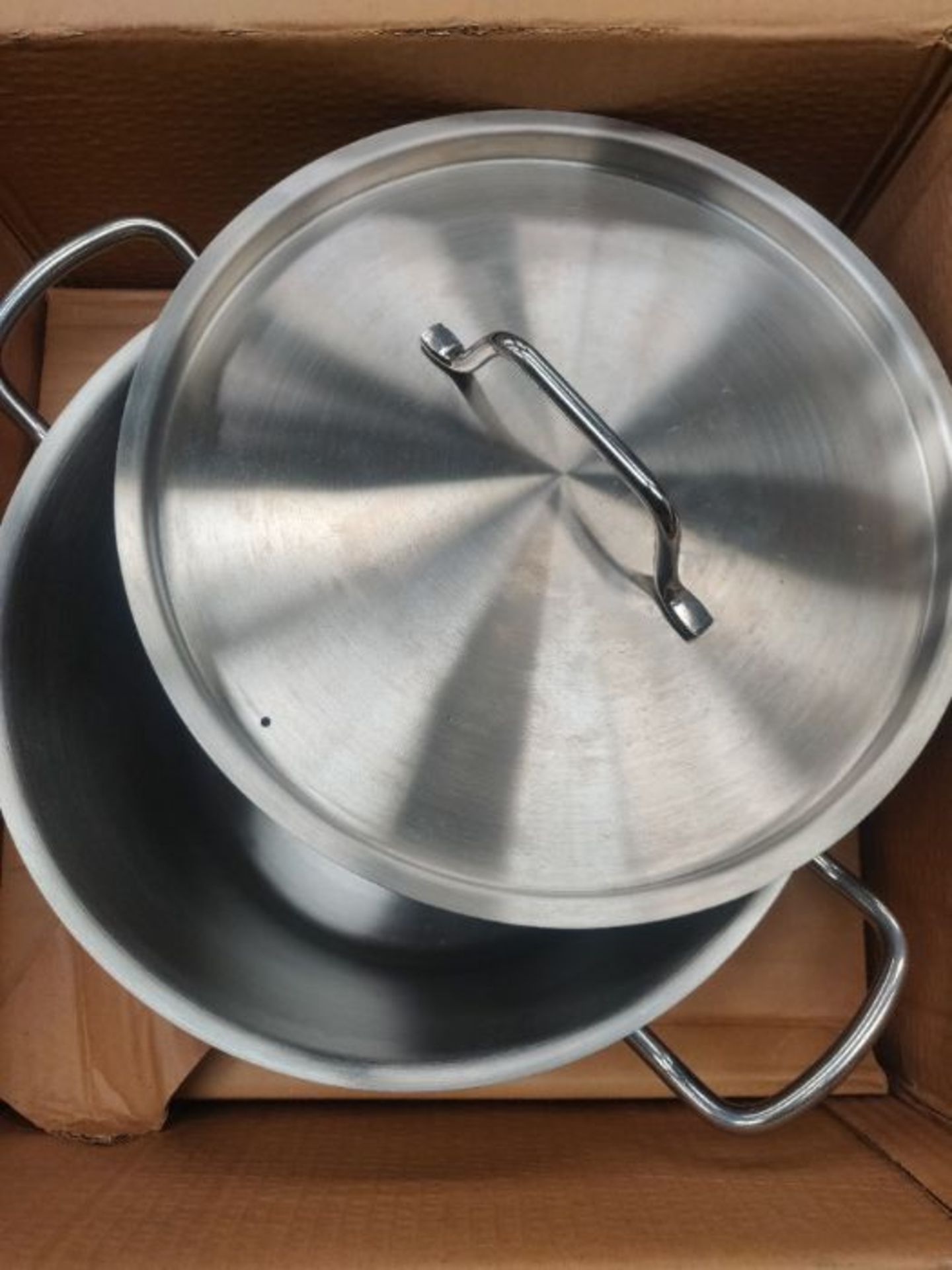 AmazonCommercial 15.2 l Stainless Steel Aluminium-Clad Stock Pot with Cover - Image 2 of 2