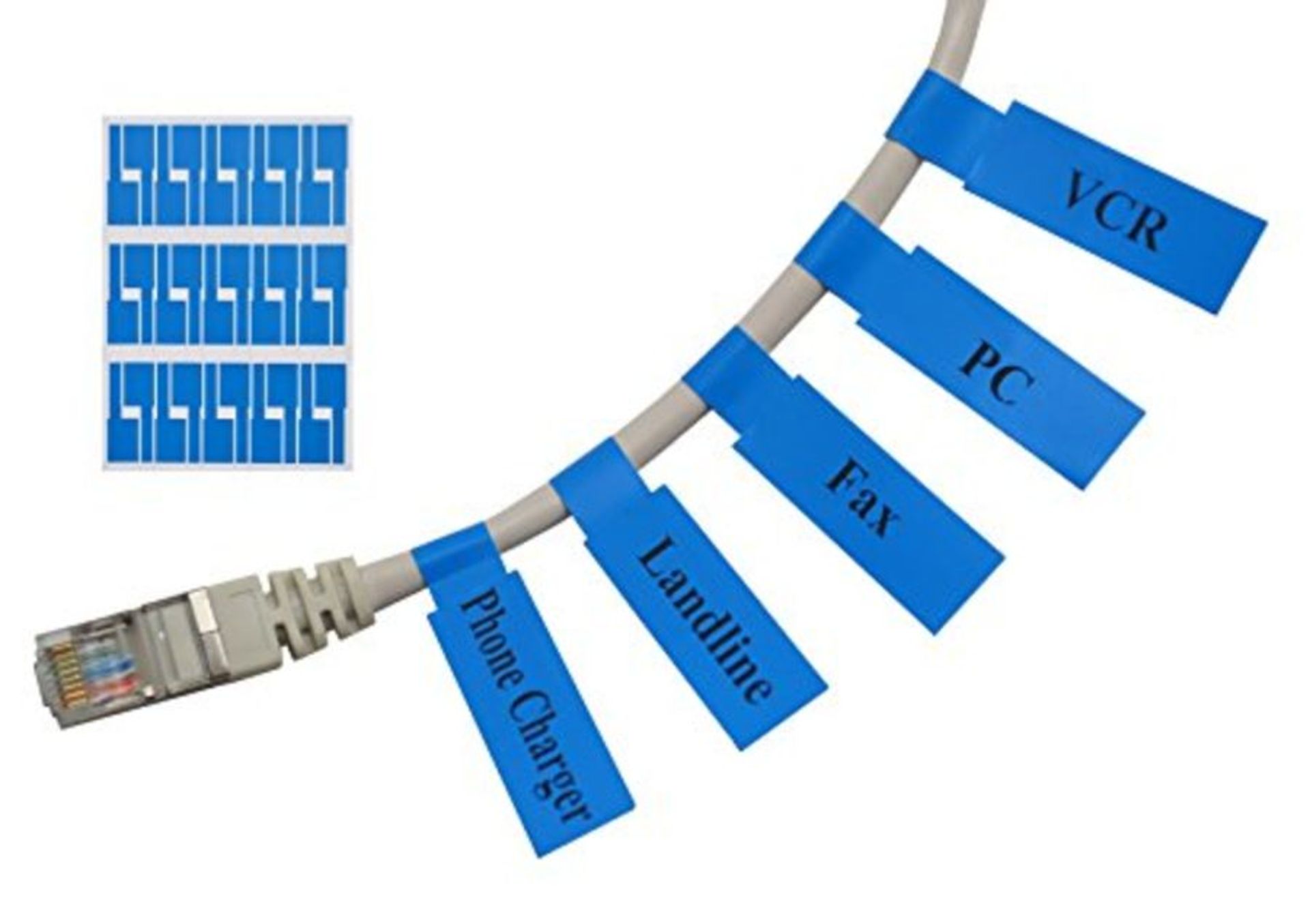 Meta-Label® (20 Sheets, 600 Labels) Blue Self-Adhesive Cable Label - Waterproof | Tea