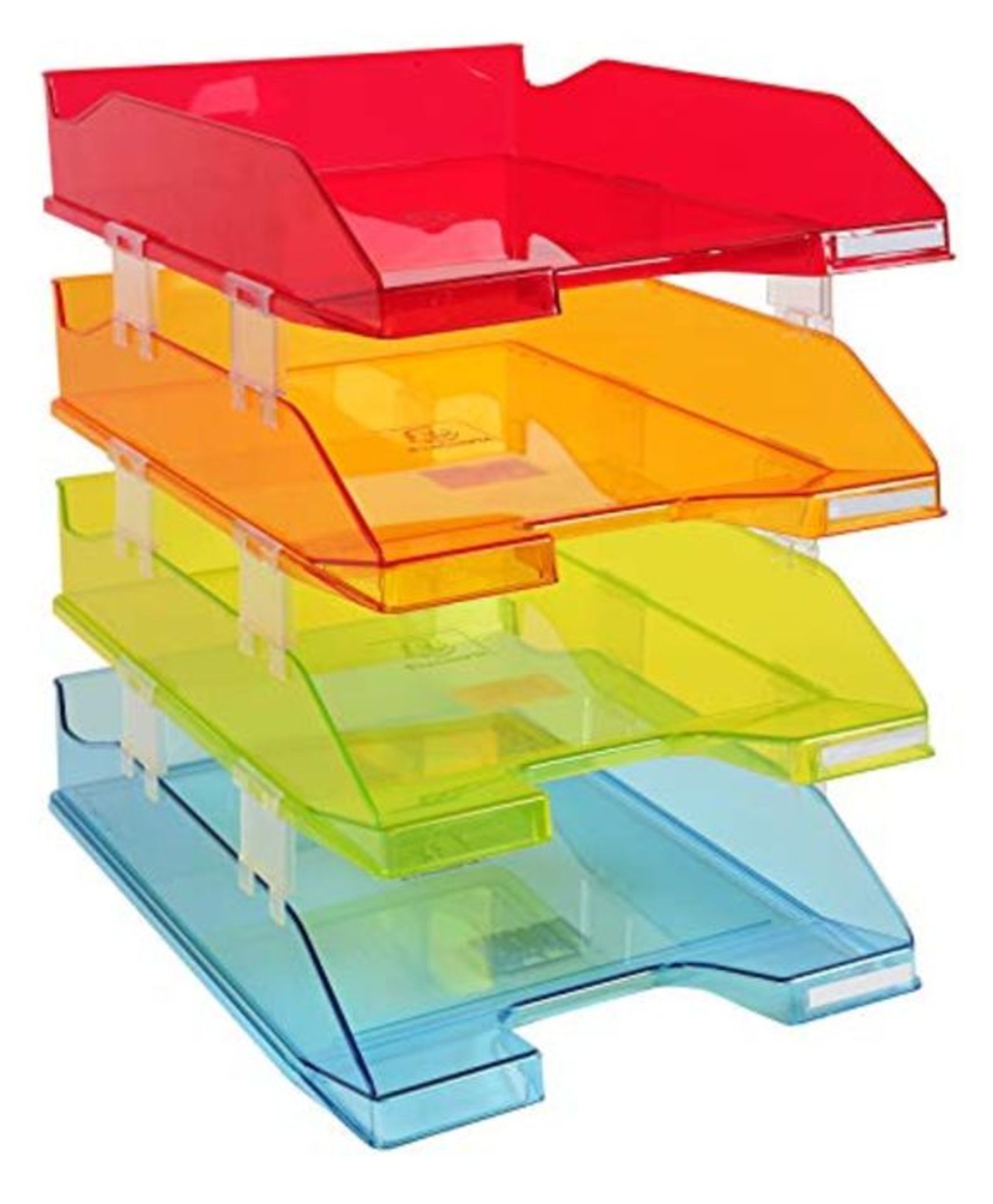 Exacompta Linicolor Letter Tray Combo Midi, A4+ - Assorted Colours, Set of 4