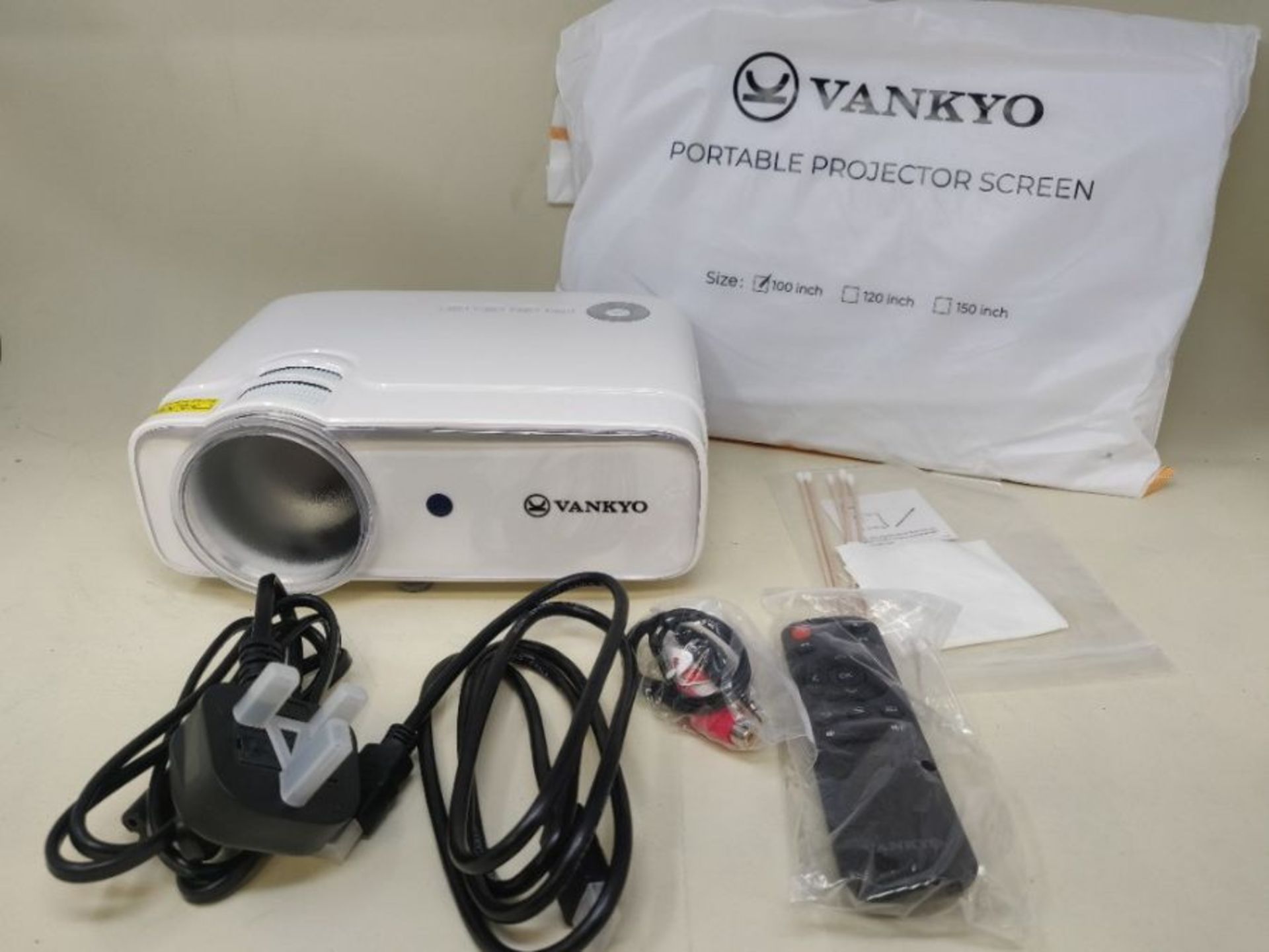 RRP £89.00 VANKYO L430W WiFi Mini Projector w/ 100 Inch Projector Screen, 6500 Lumens Portable Mo - Image 2 of 2