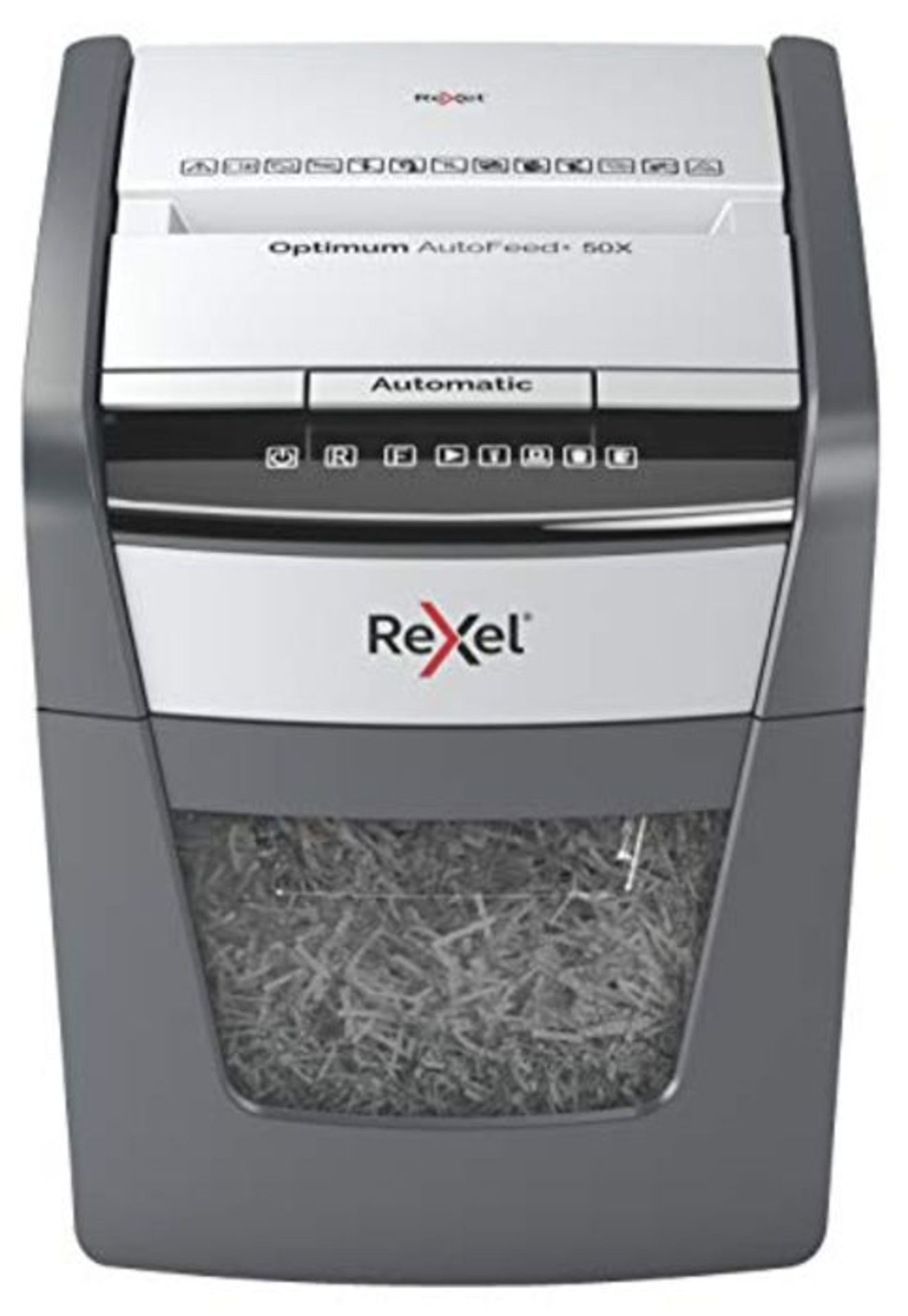 RRP £349.00 Rexel Optimum Auto Feed+ 50 Sheet Automatic Cross Cut Paper Shredder, P-4 Security, Ho