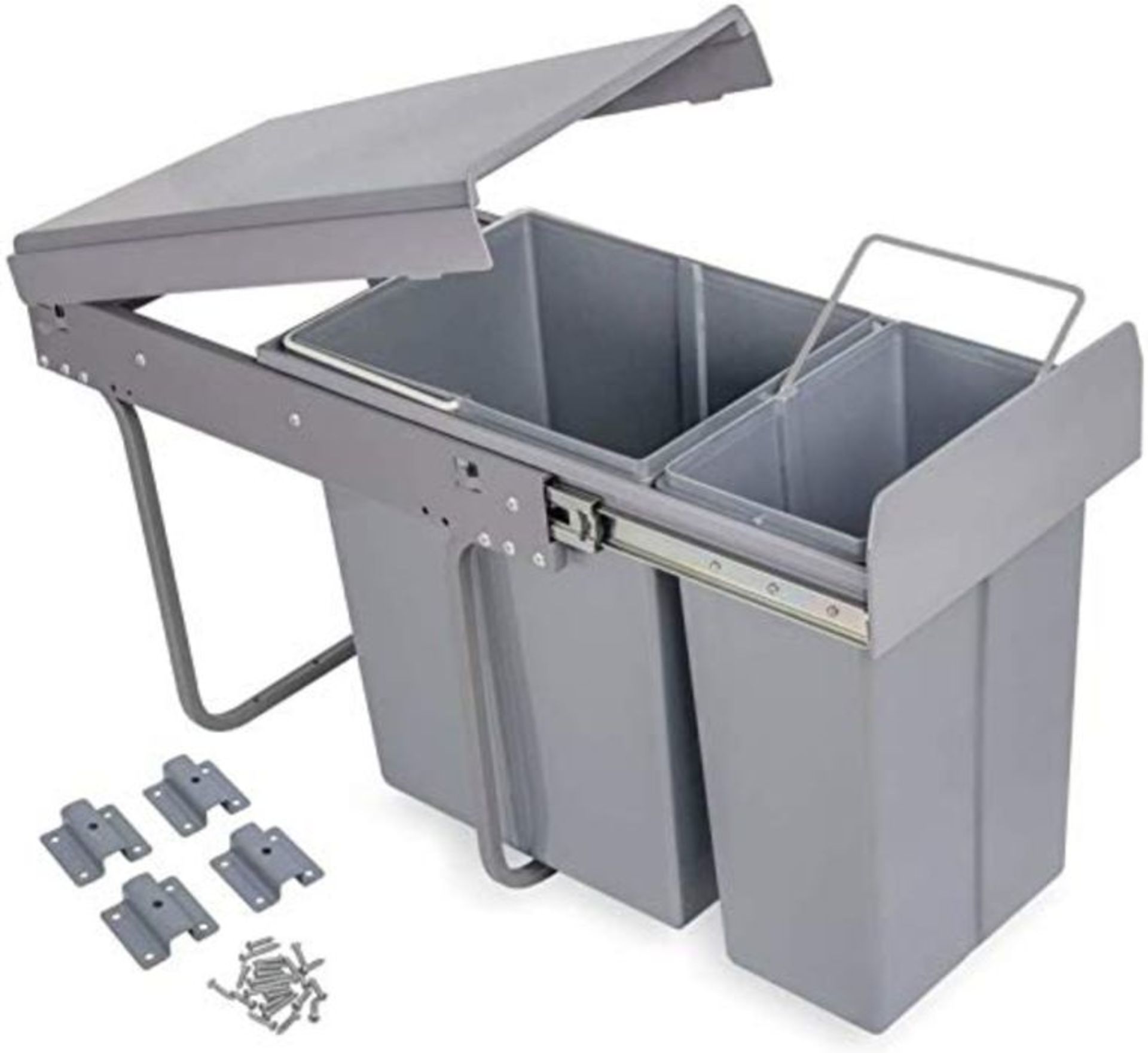 RRP £51.00 Nisorpa Multi Container Waste Pull Out Kitchen Cabinet Cupboard Bin Sliding Recycle Ki