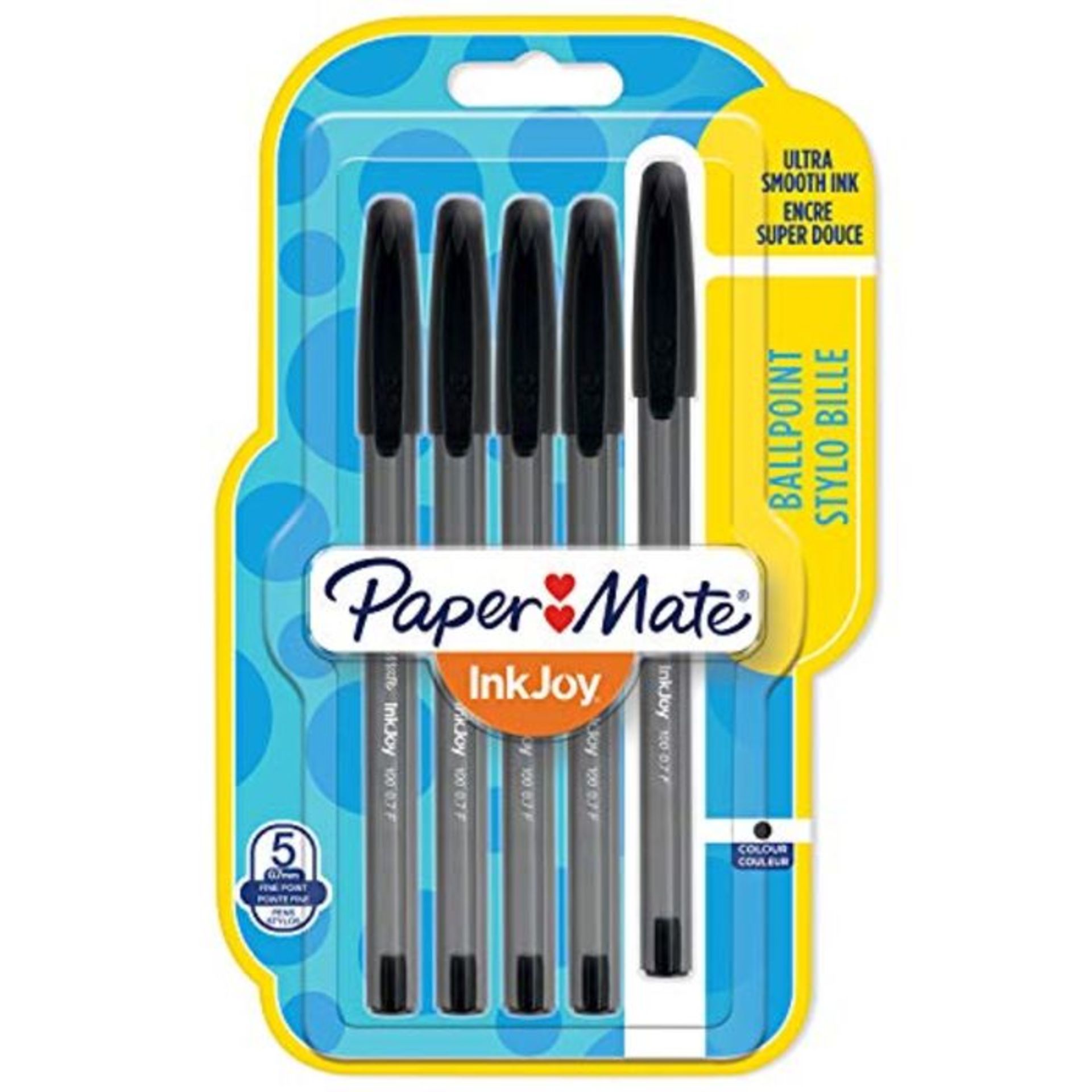 Paper Mate InkJoy 100ST Ballpoint Pens | Fine Point (0.7 mm) | Black | 5 Count