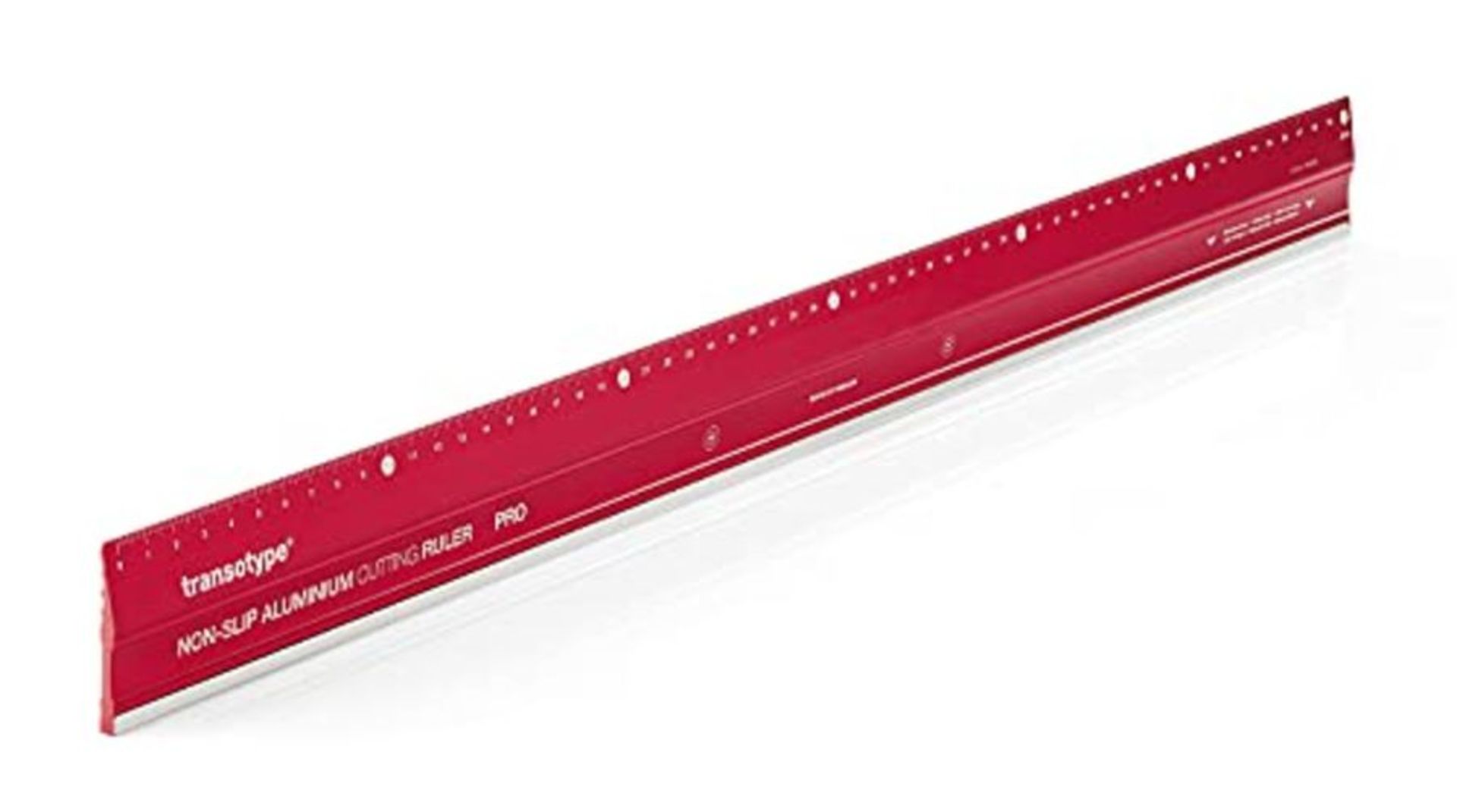 Transotype Pro 17806006 Aluminium Cutting Ruler 60 cm Red