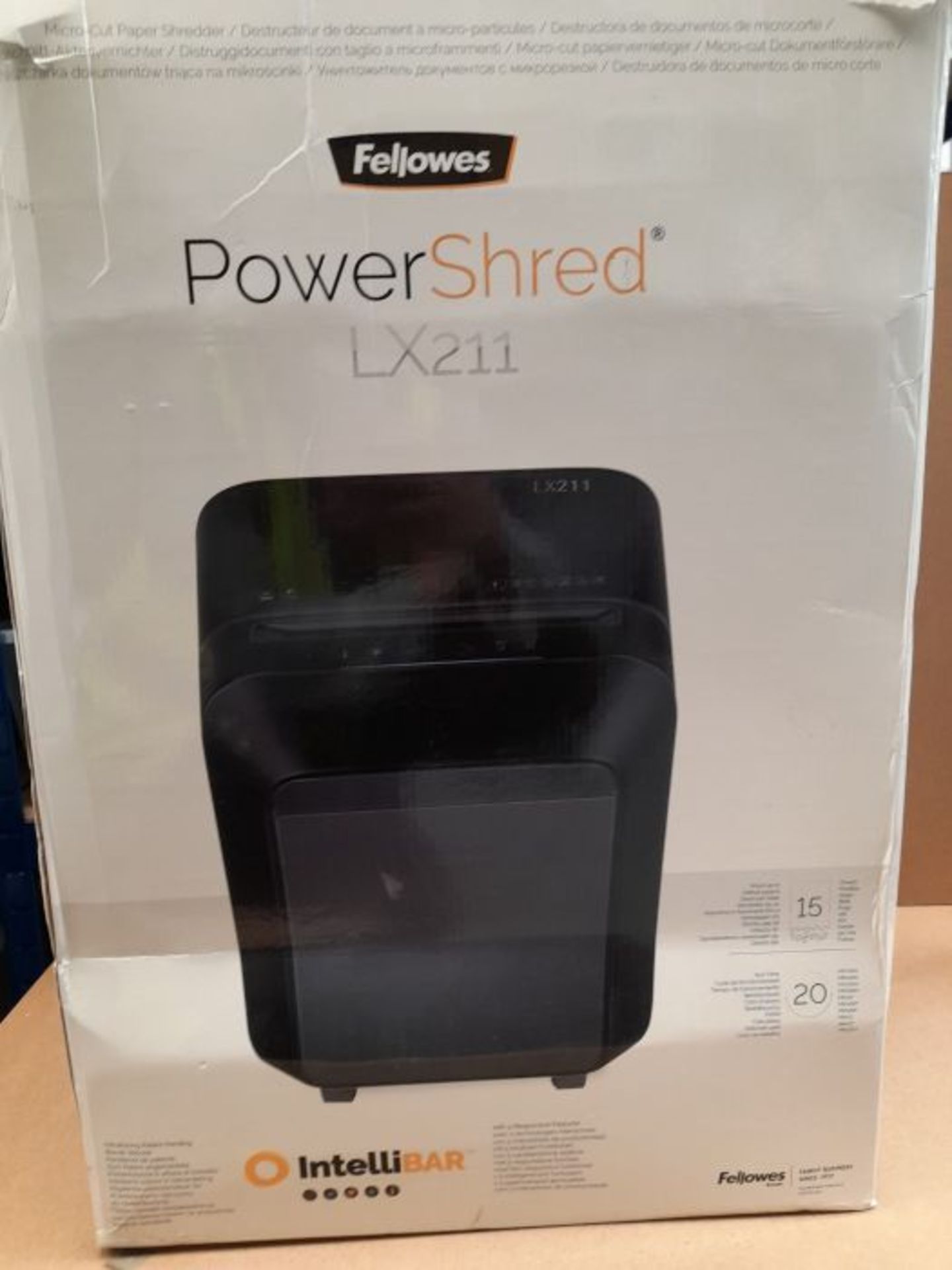 RRP £280.00 Fellowes Powershred LX211 Paper Shredder, 15 Sheet Micro-Cut Shredder for The Small/Ho - Image 3 of 3