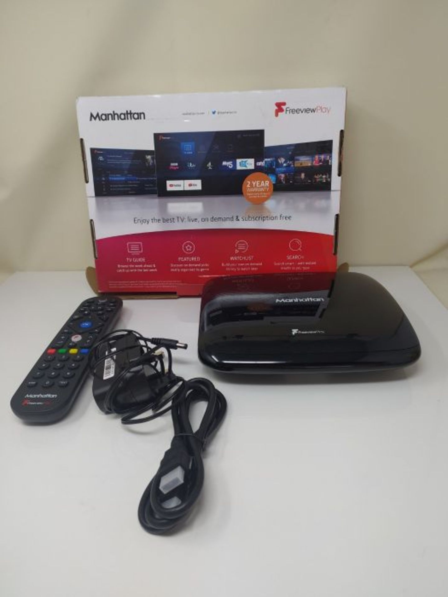 RRP £116.00 Manhattan T3 Freeview Play 4K Smart Box - Image 2 of 2